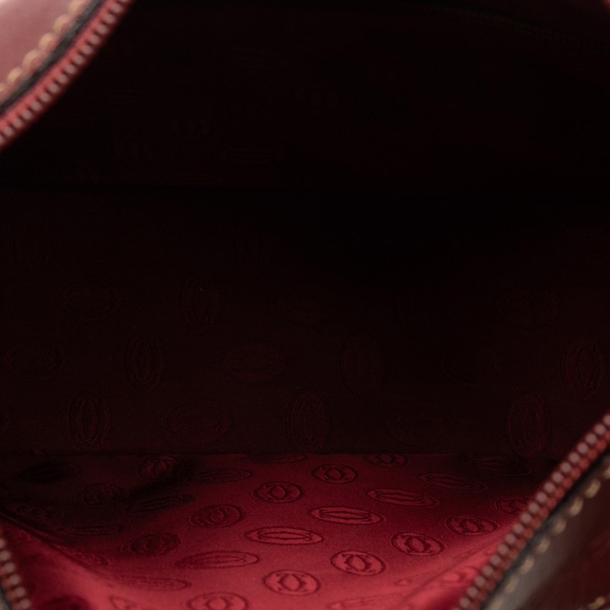 Cartier Bordeaux Wine Red Leather Shoulder Bag (Pre-Owned)