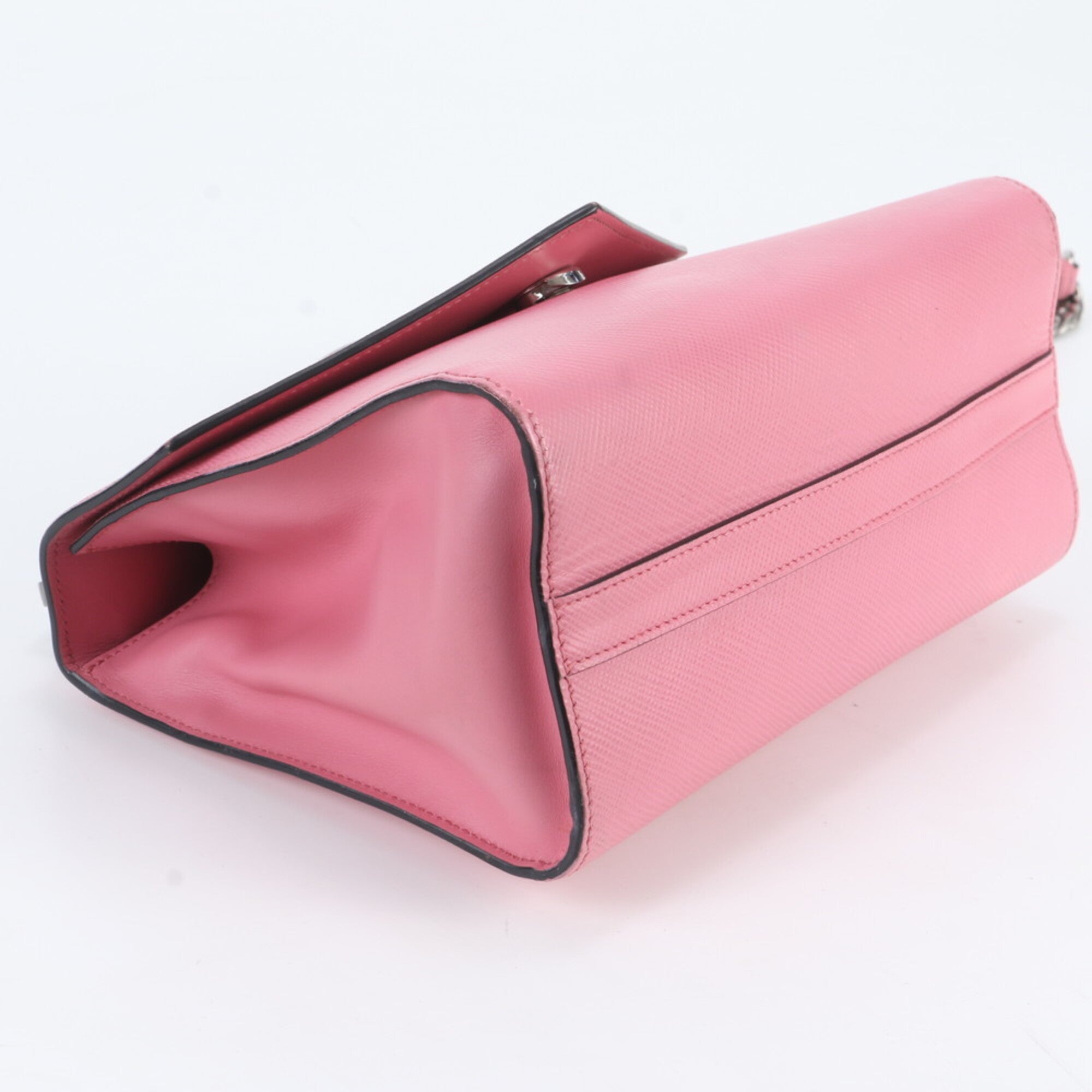 Prada Pink Leather Handbag Shoulder Bag Tote Bag (Pre-Owned)