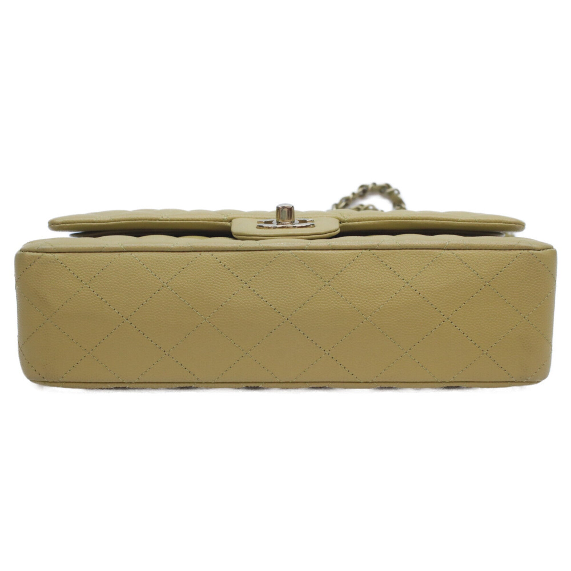 Chanel Green Grained Calfskin Shoulder Bag (Pre-Owned)