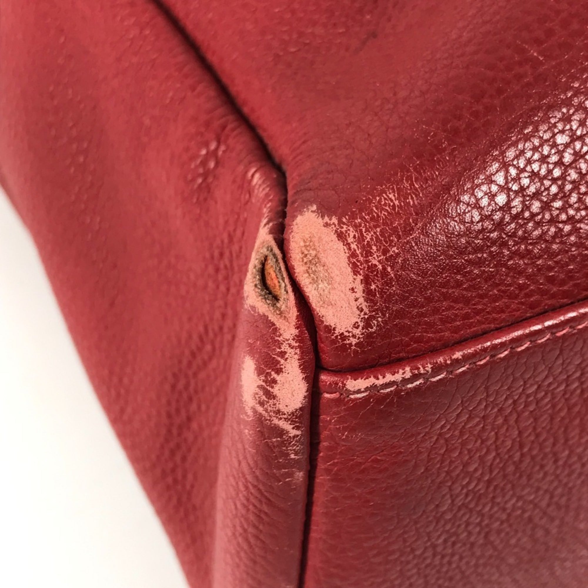Hermes Fourre Tout Red Color Leather Handbag Tote Bag (Pre-Owned)