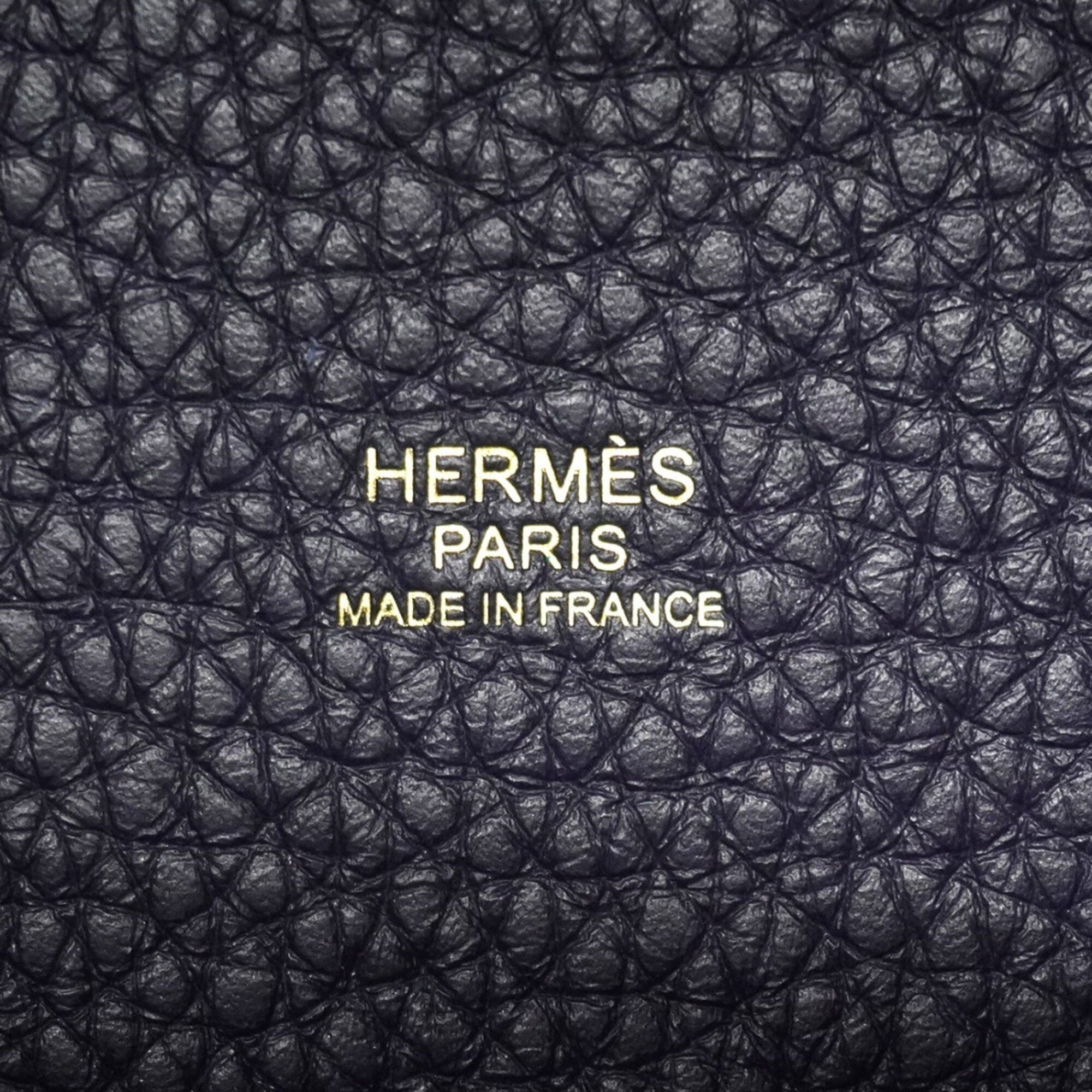 Hermes Blue Obscurs Taurillon Clemence Leather Handbag (Pre-Owned)