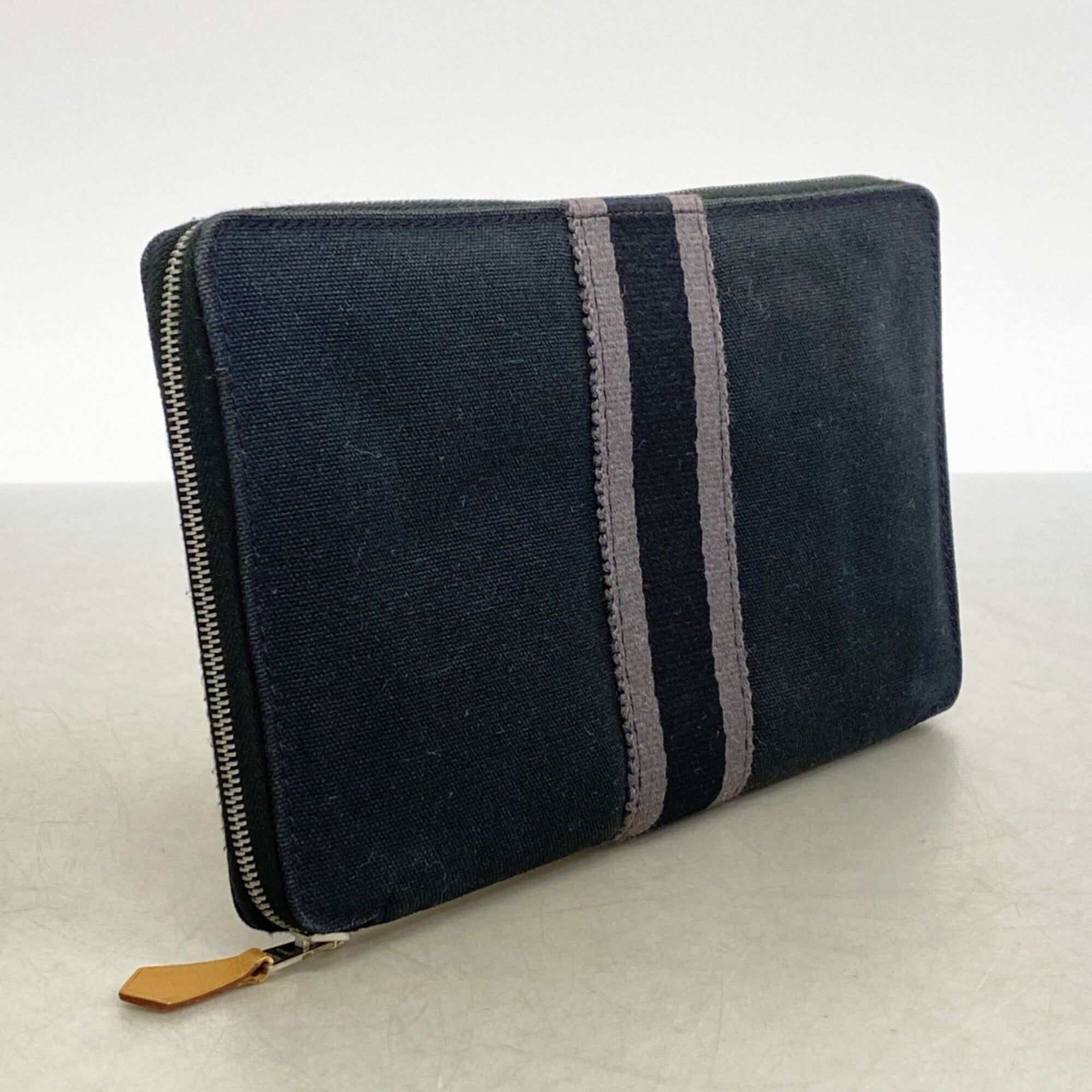 Hermes Black Canvas Long Wallet (Bi-Fold) (Pre-Owned)