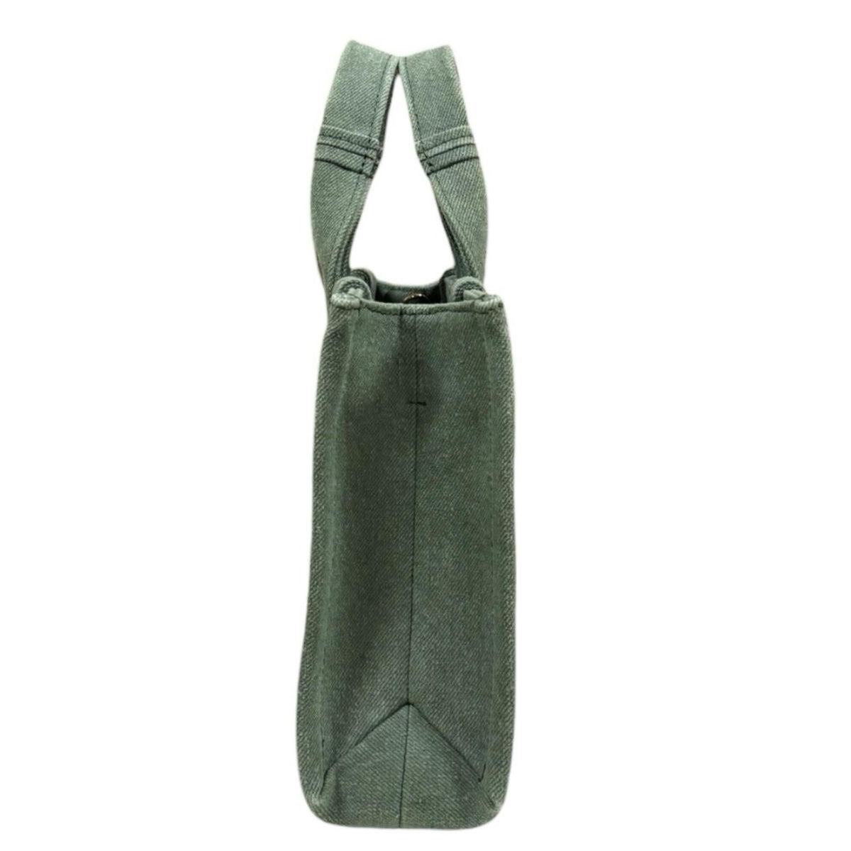 Chloé Green Khaki Cotton Linen Shoulder Bag Tote Bag (Pre-Owned)