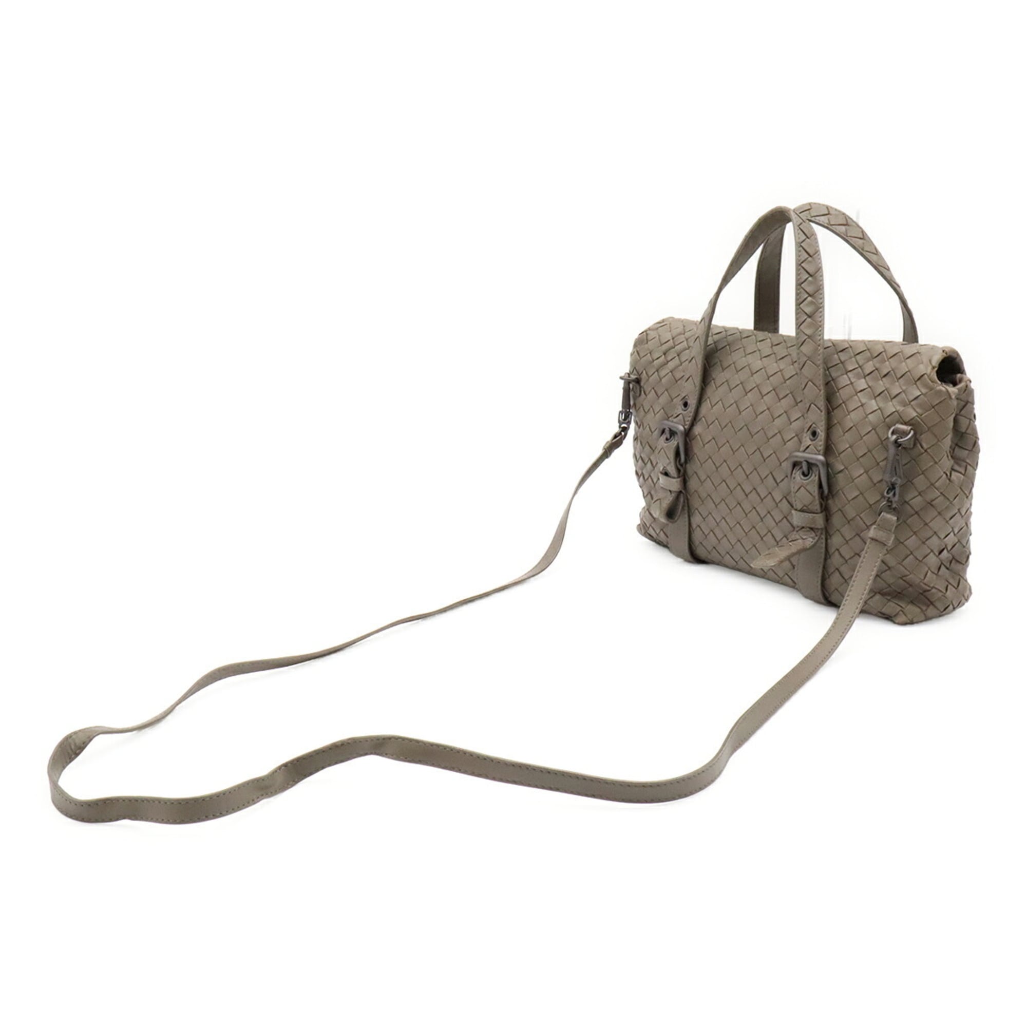 Bottega Veneta Khaki Leather Handbag Shoulder Bag (Pre-Owned)