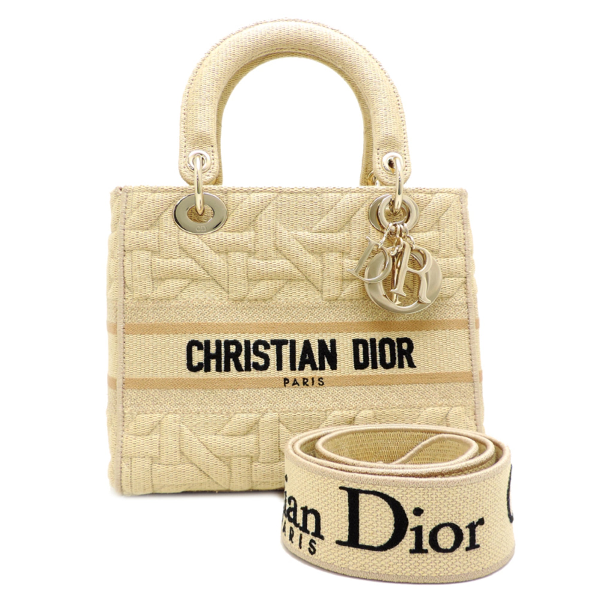 Christian Dior Beige Canvas Handbag (Pre-Owned)