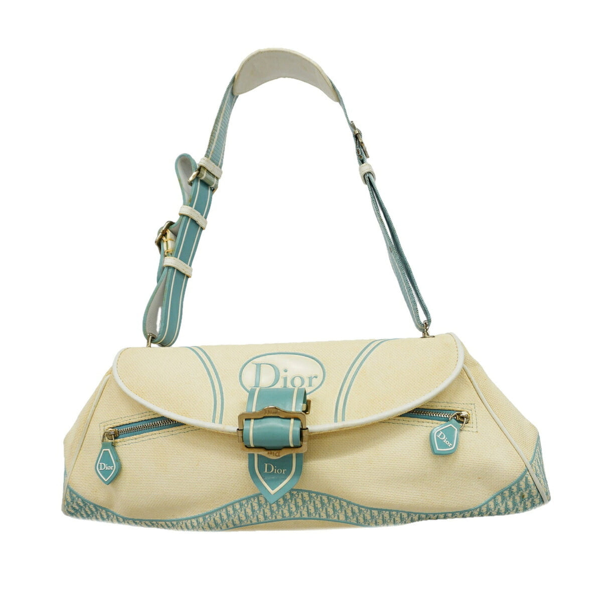 Christian Dior Ivory Canvas Shoulder Bag (Pre-Owned)