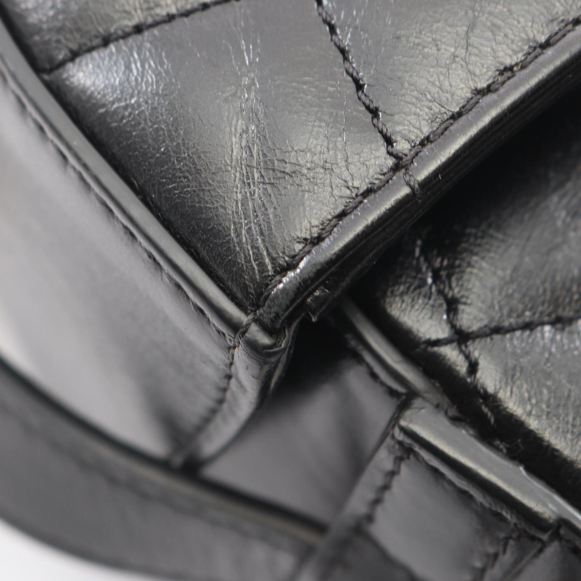Chanel Black Leather Handbag Shoulder Bag (Pre-Owned)