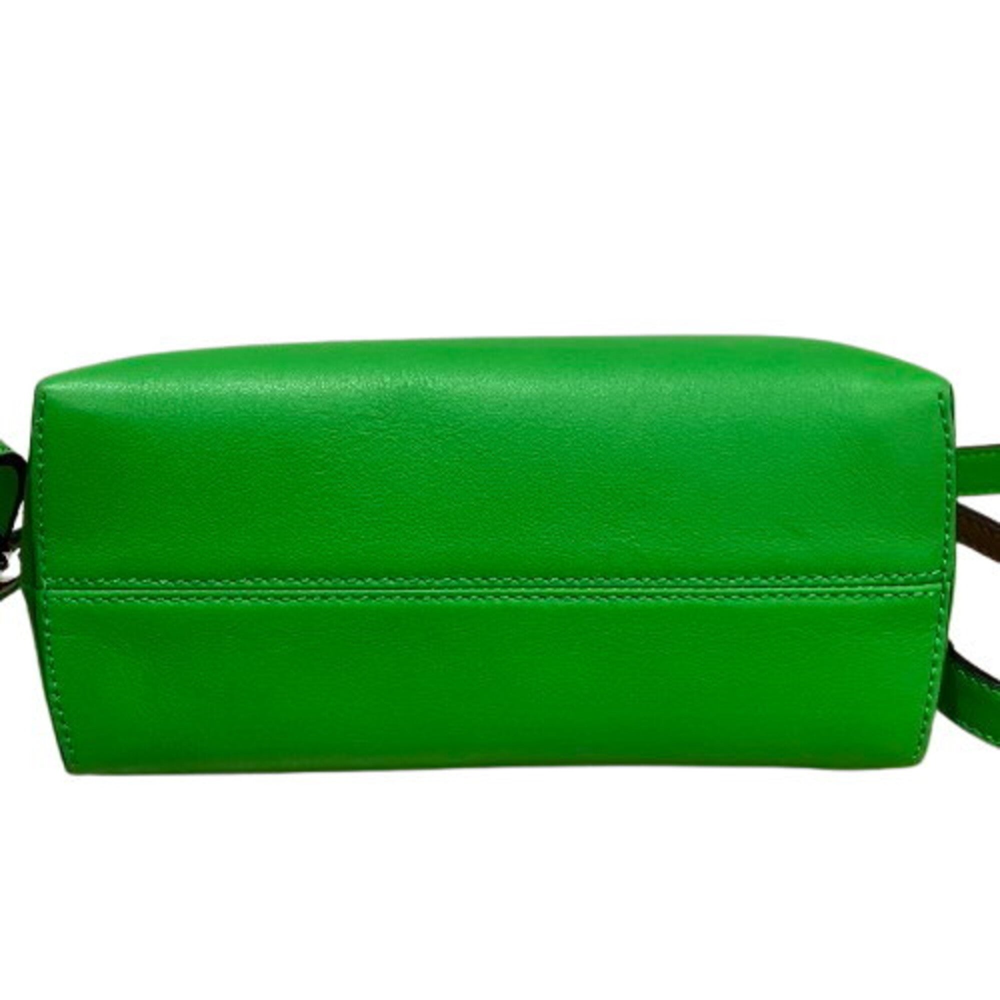 Fendi Black Green Leather Clutch Bag Handbag Pouch (Pre-Owned)