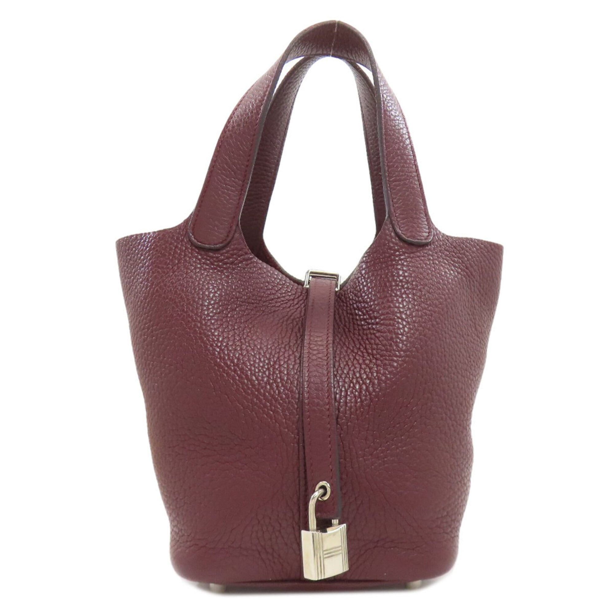 Hermes Picotin Bordeaux Taurillon Clemence Leather Handbag (Pre-Owned)