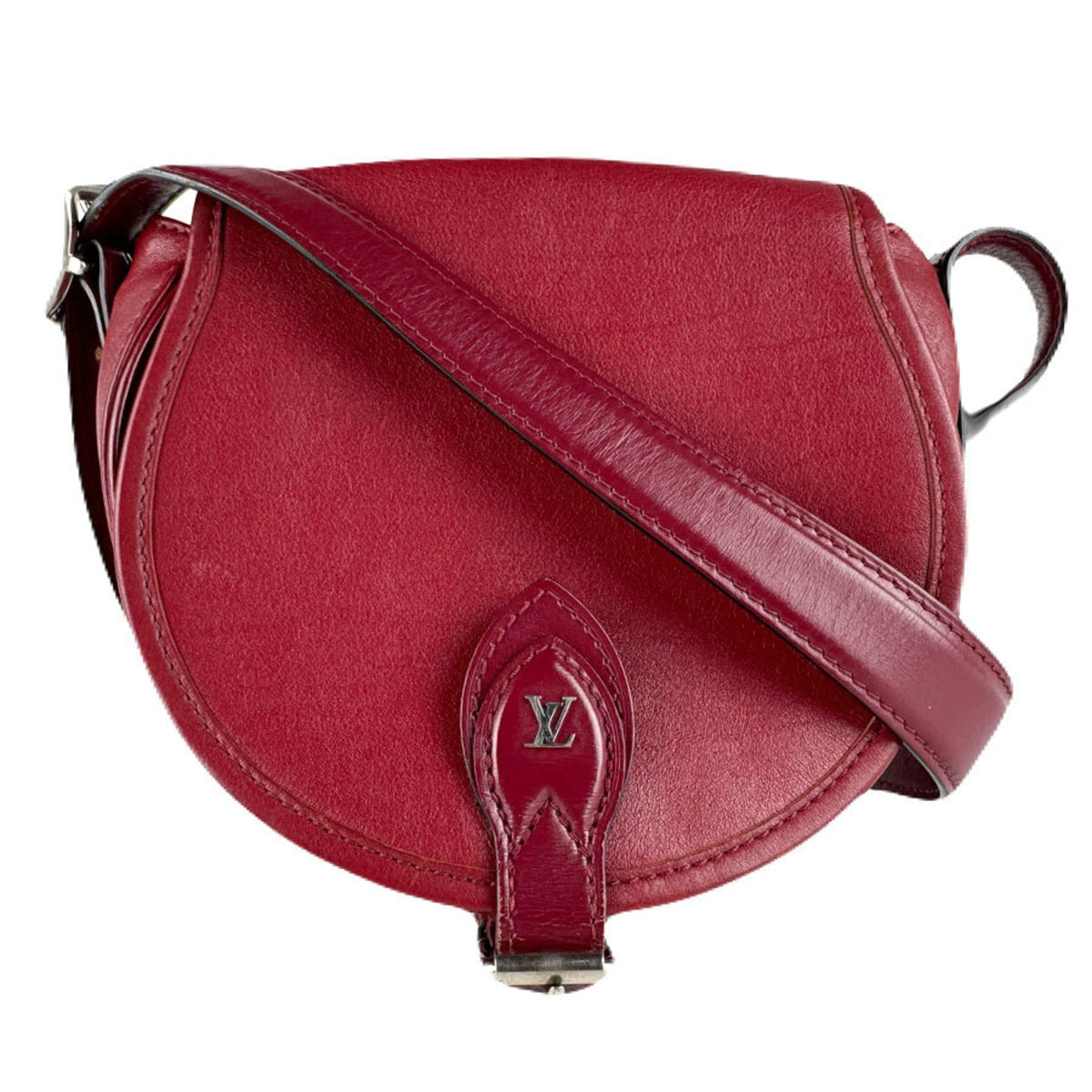 Louis Vuitton Dark Red Leather Shoulder Bag (Pre-Owned)