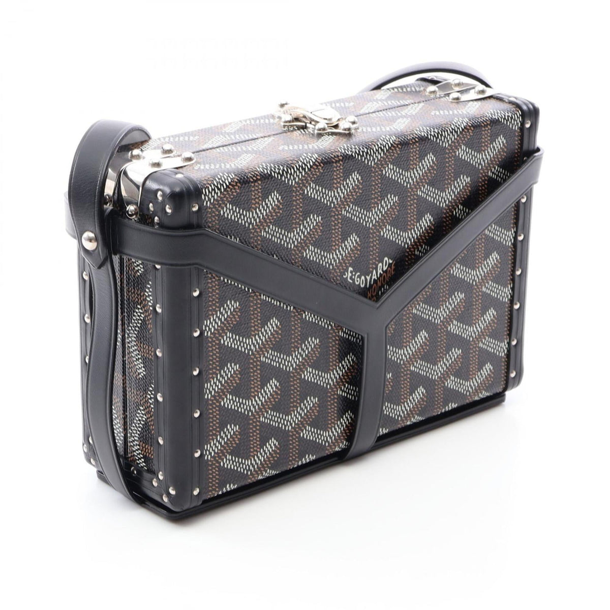 Goyard Black Brown White Pvc Coated Canvas Leather Shoulder Bag (Pre-Owned)