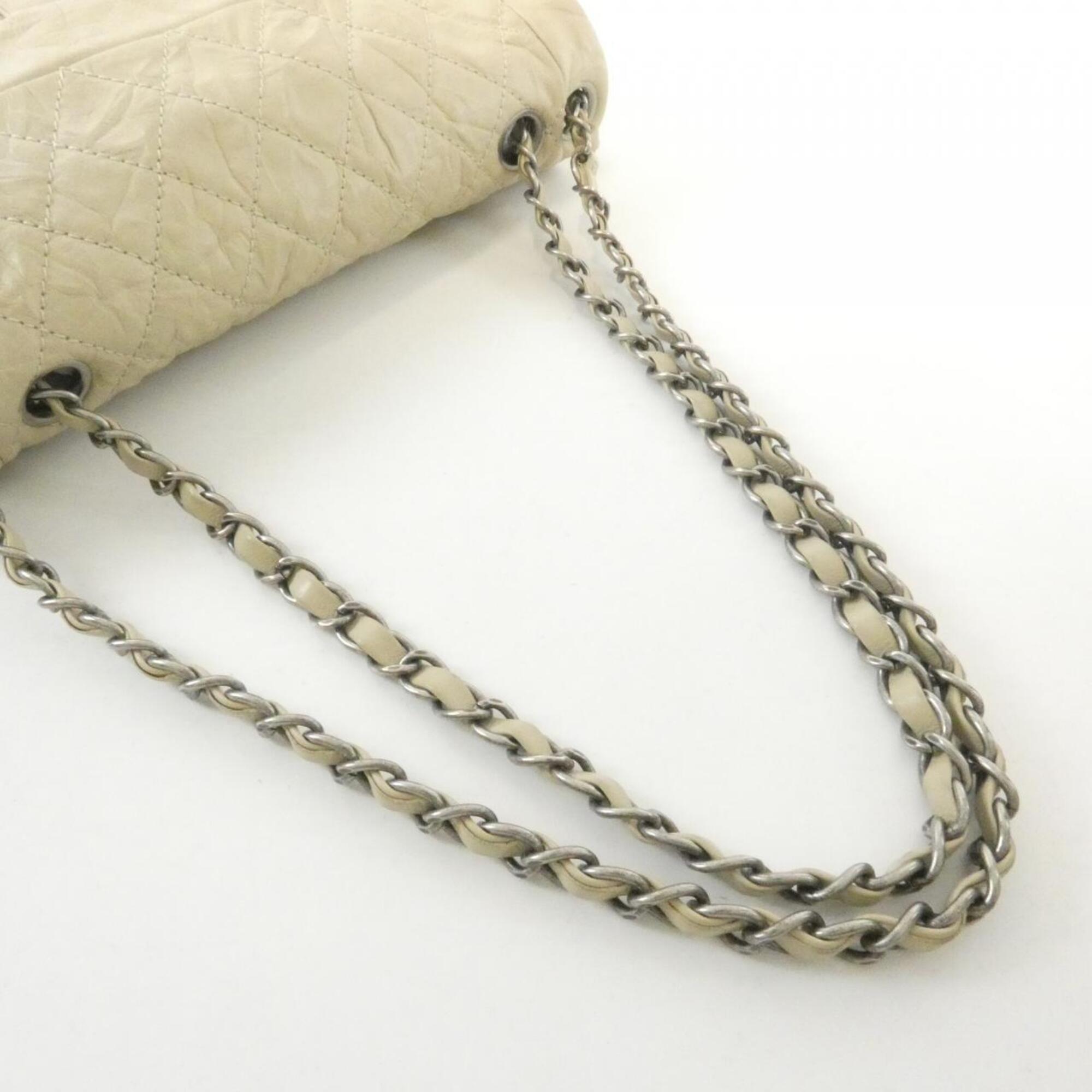 Chanel Light Beige Leather Shoulder Bag (Pre-Owned)