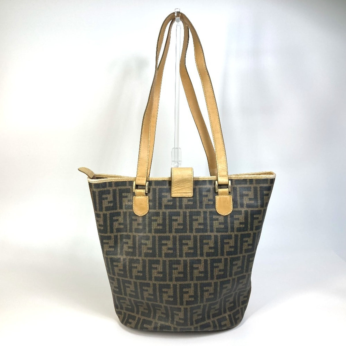 Fendi Zucca Brown Zucca Shoulder Bag Tote Bag (Pre-Owned)