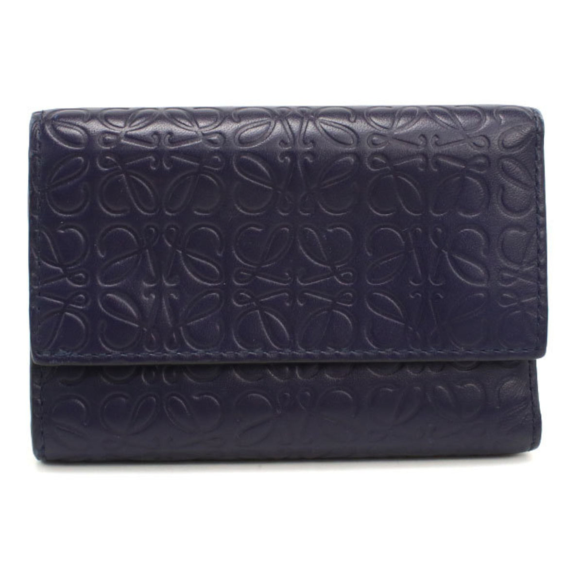 Loewe Navy Leather Wallet (Tri-Fold) (Pre-Owned)
