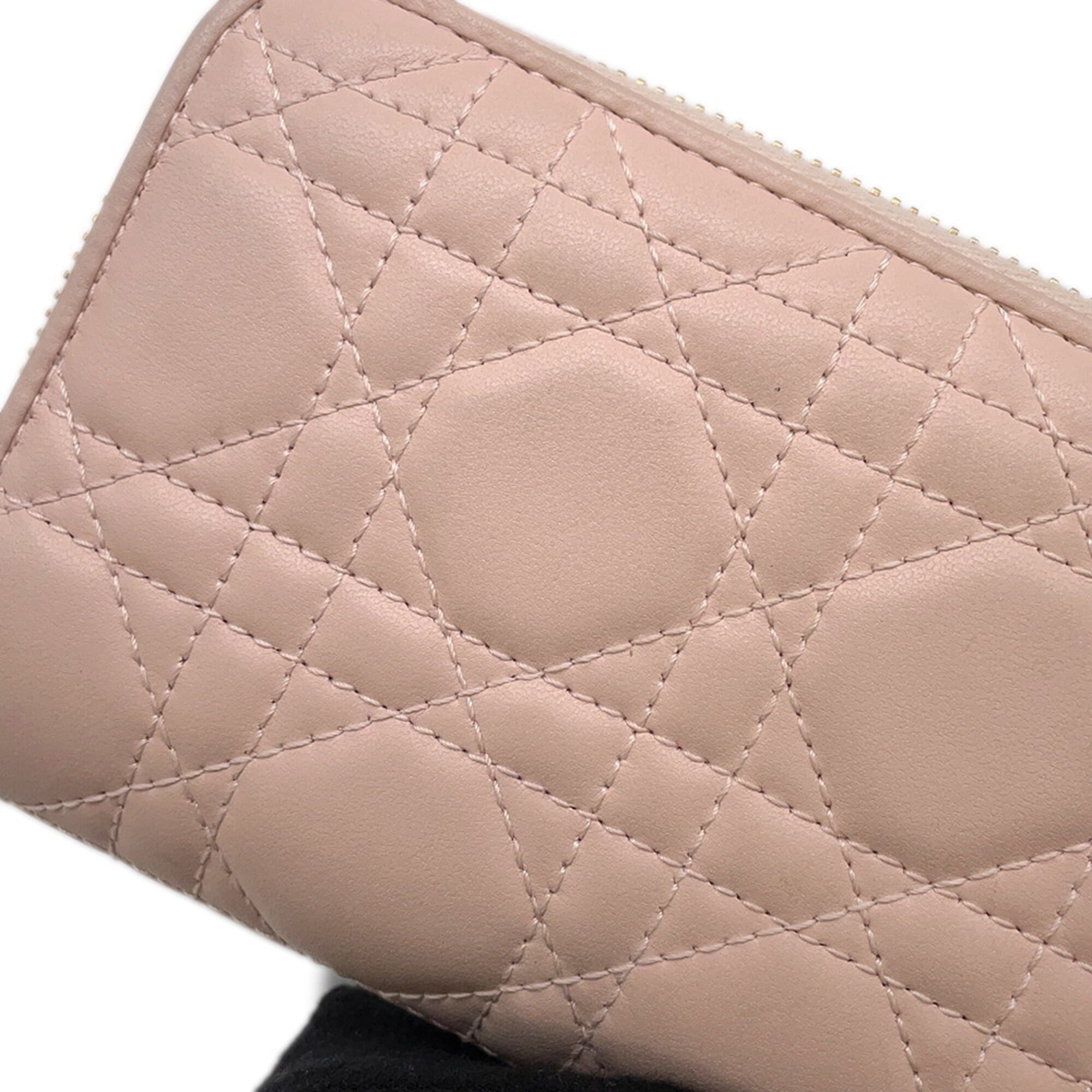 Christian Dior Pink Leather Long Wallet (Bi-Fold) (Pre-Owned)