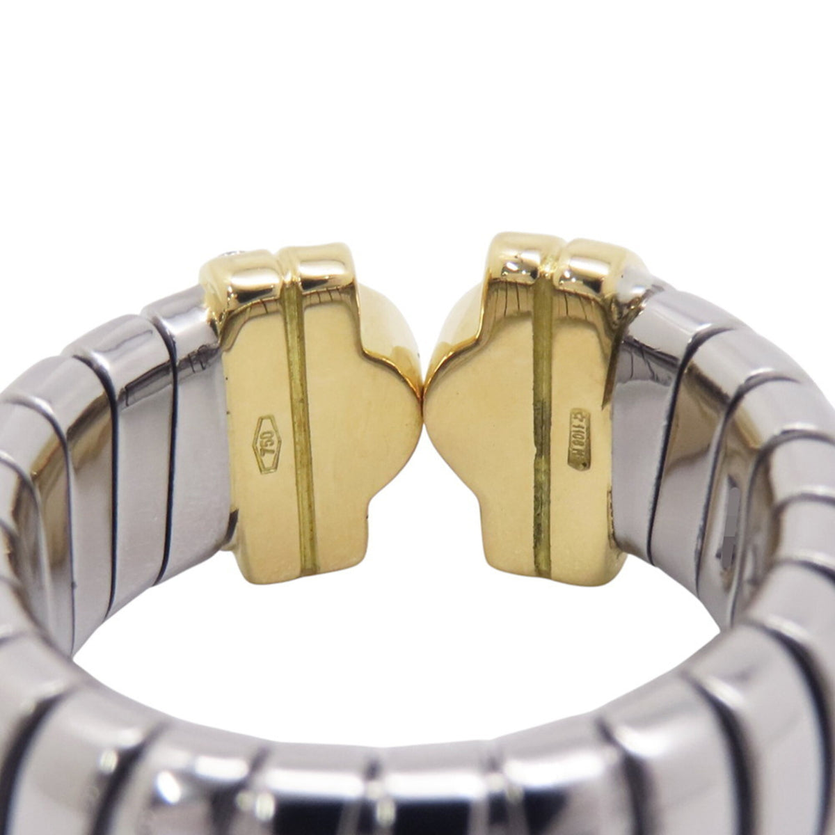 Bvlgari Tubogas Yellow Gold (18K) Stainless Steel Band Ring (Pre-Owned)