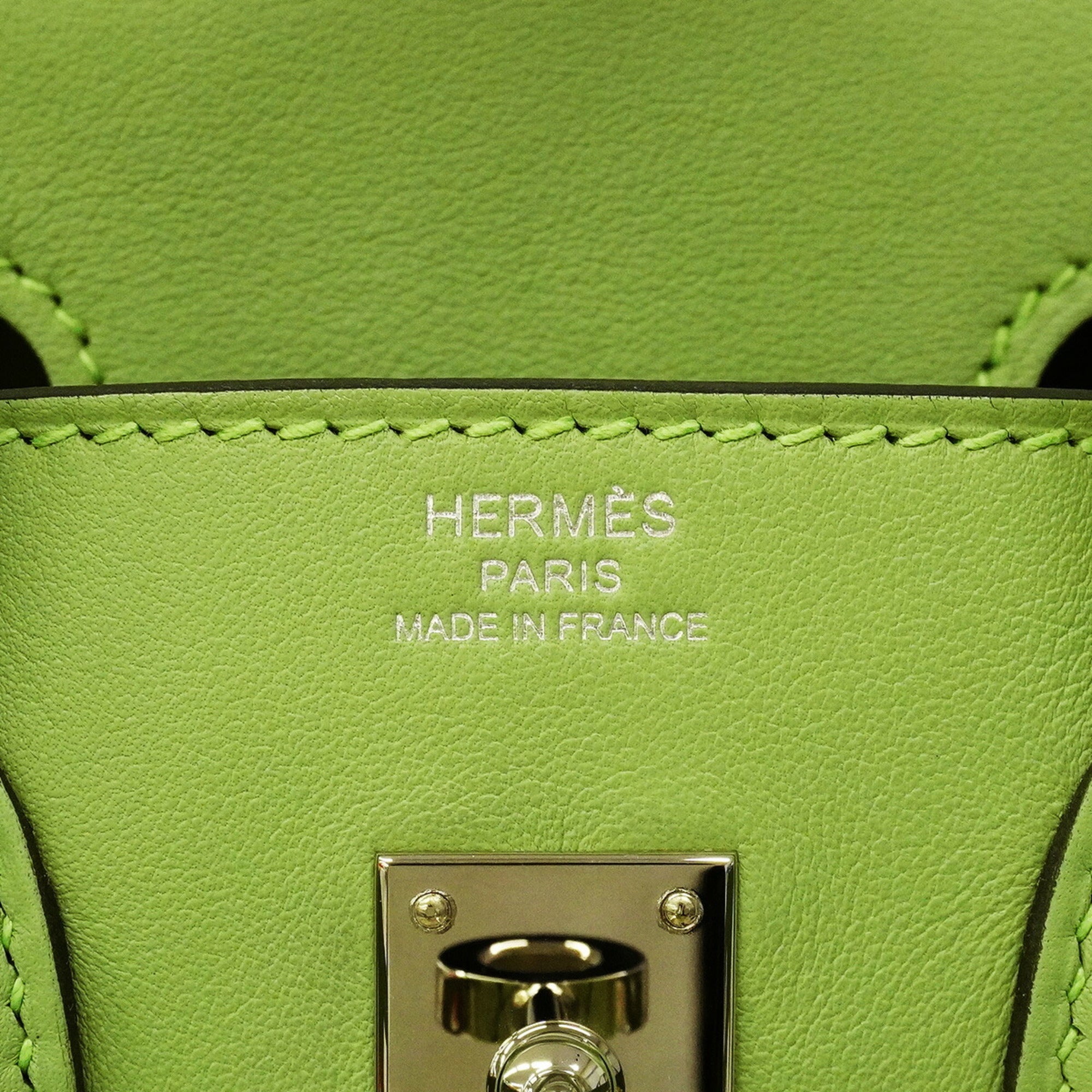 Hermes Green Swift Leather Handbag (Pre-Owned)