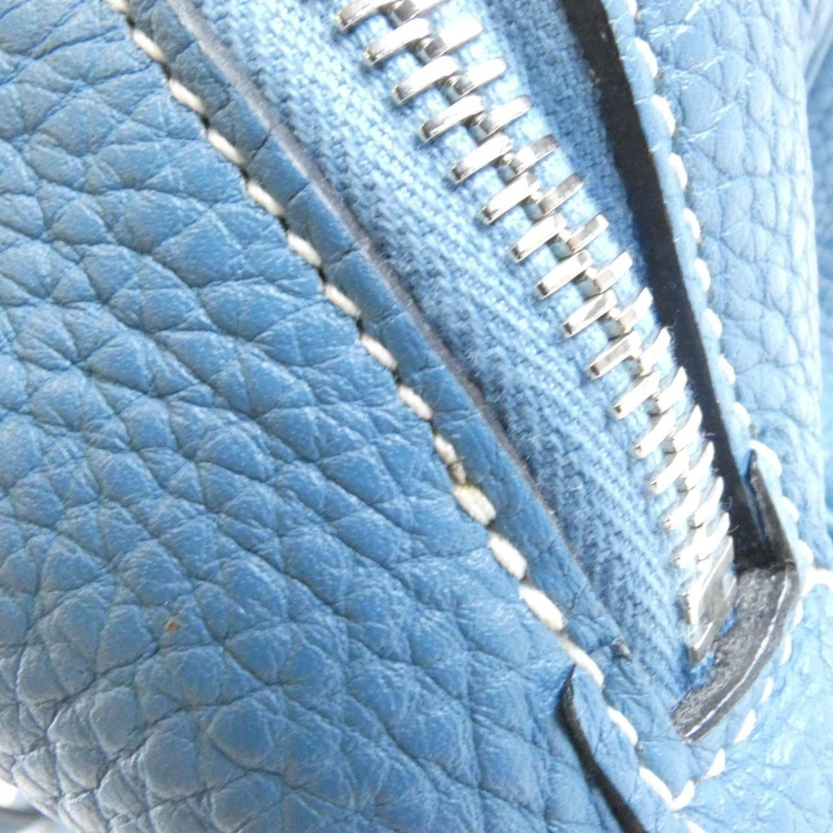 Hermes Blue Jean Taurillon Clemence Leather Boston Bag (Pre-Owned)