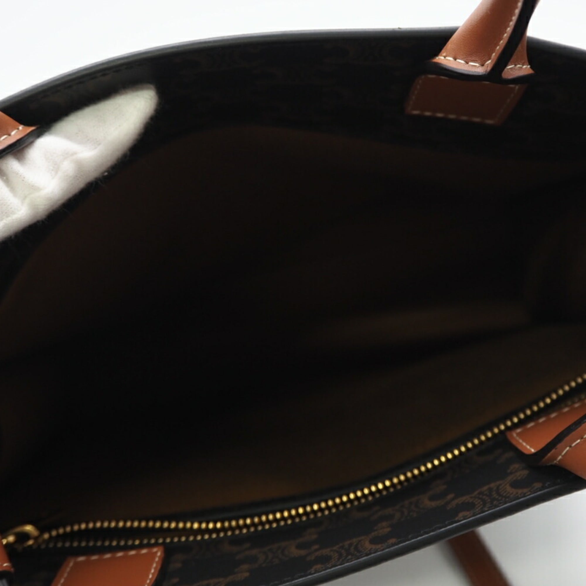 Celine Beige Brown White Coated Canvas Tote Bag (Pre-Owned)
