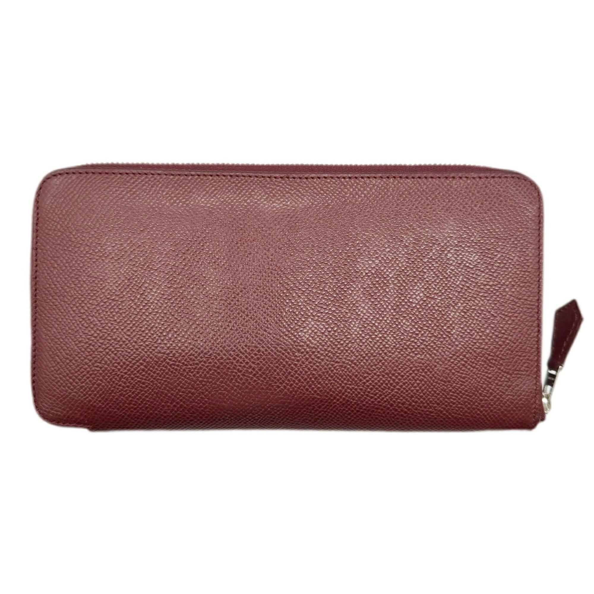 Hermes Azap Rouge H Epsom Leather Long Wallet (Bi-Fold) (Pre-Owned)
