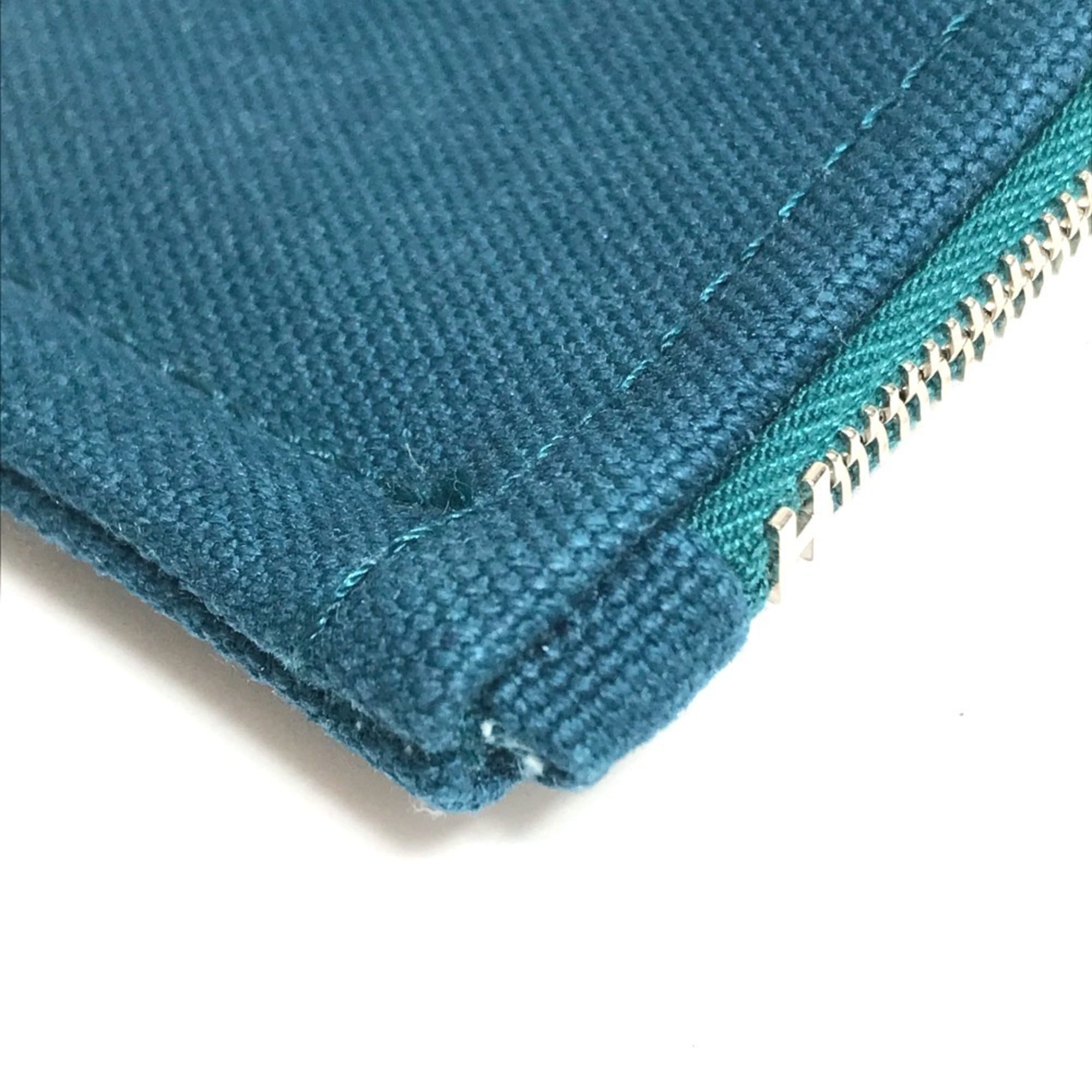 Hermes Blue Canvas Pouch (Pre-Owned)