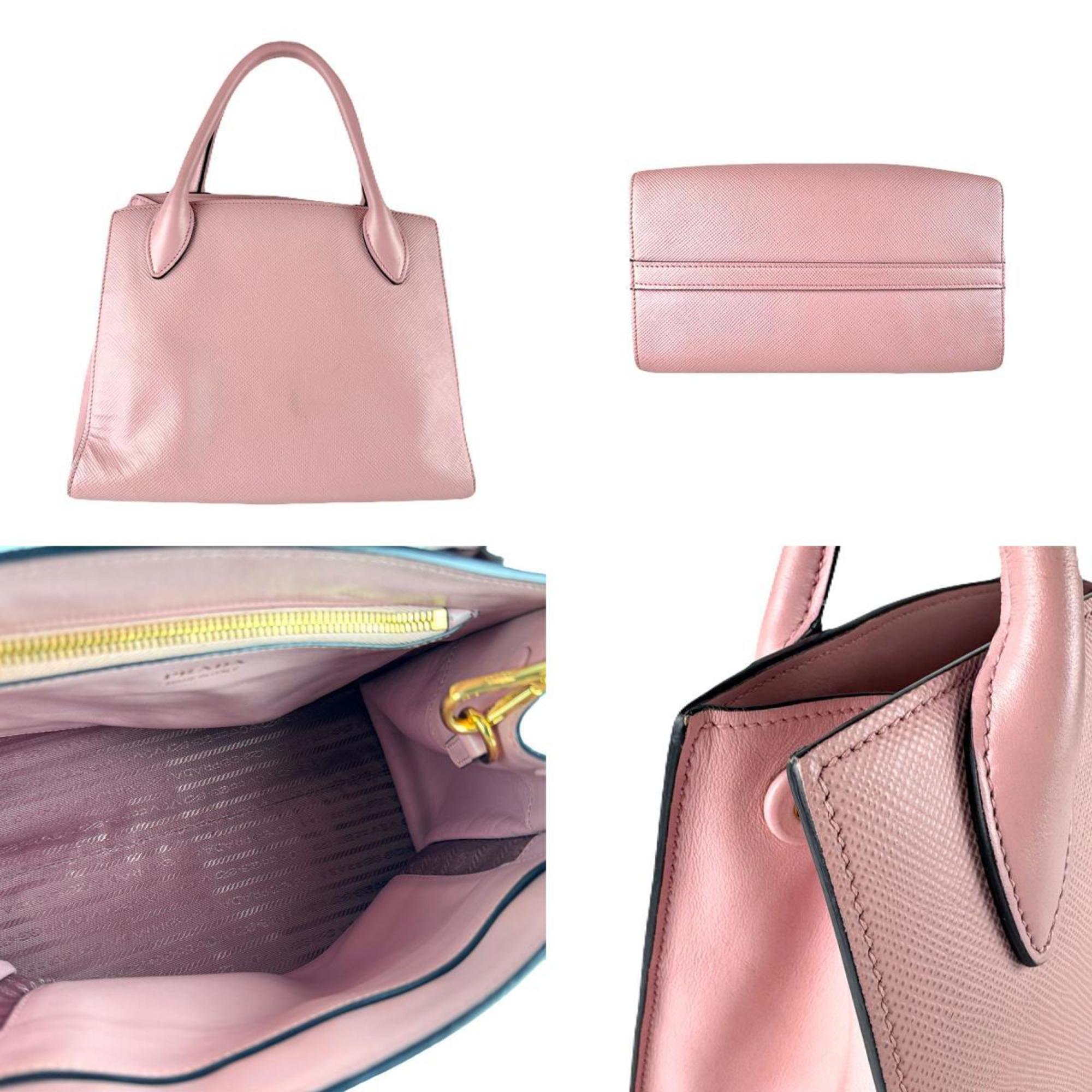 Prada Pink Leather Handbag Shoulder Bag (Pre-Owned)