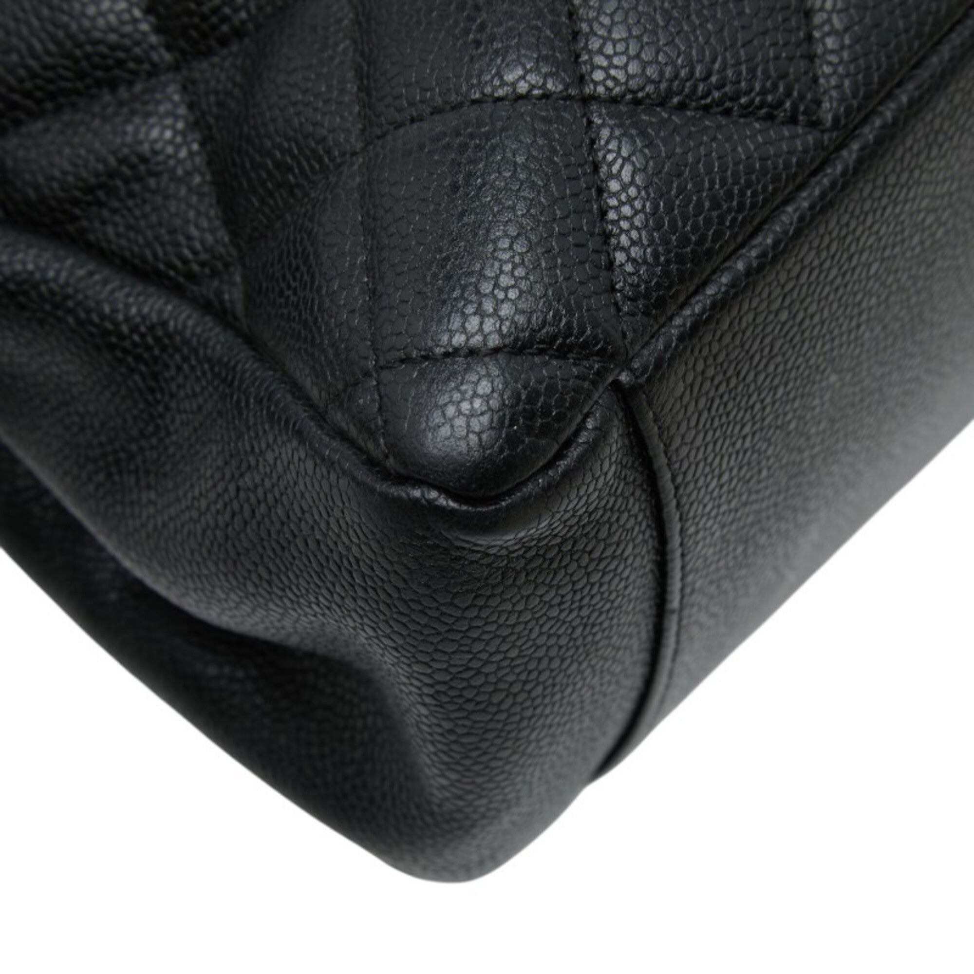 Chanel Black Grained Calfskin Shoulder Bag Tote Bag (Pre-Owned)