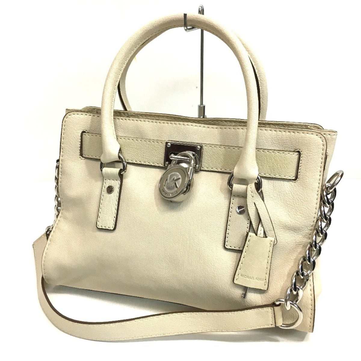 Michael Kors Off-White Leather Handbag Shoulder Bag Tote Bag (Pre-Owned)