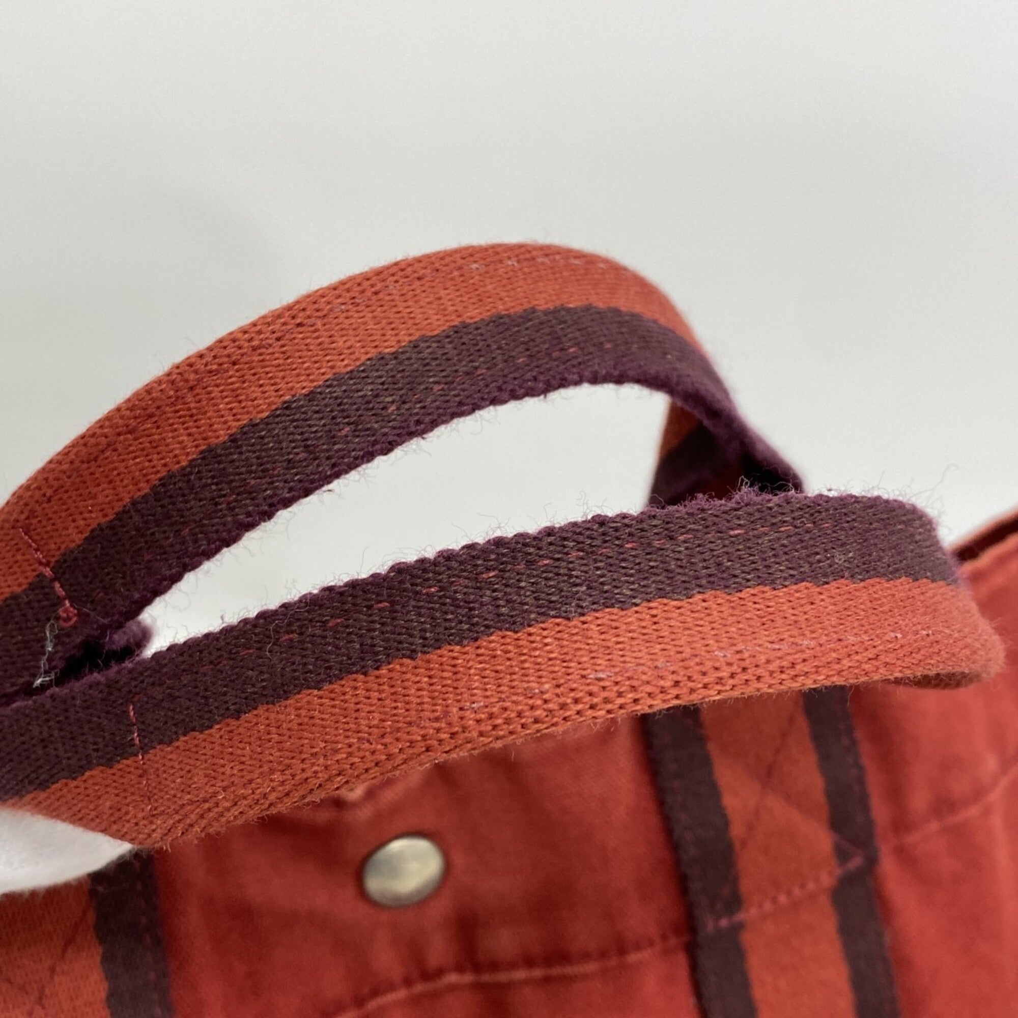 Hermes Red Color Canvas Tote Bag (Pre-Owned)