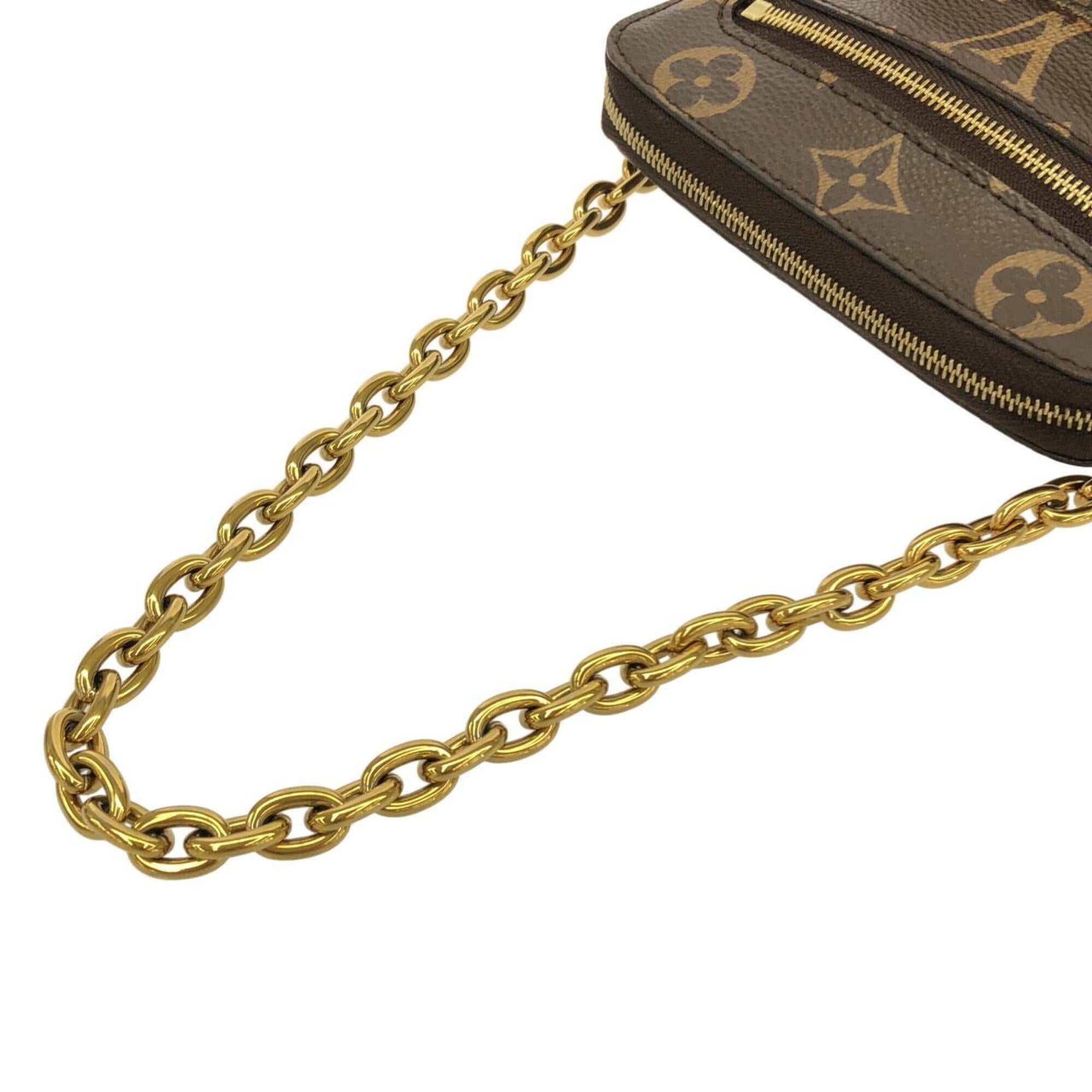 Louis Vuitton Marron Coated Canvas Shoulder Bag (Pre-Owned)