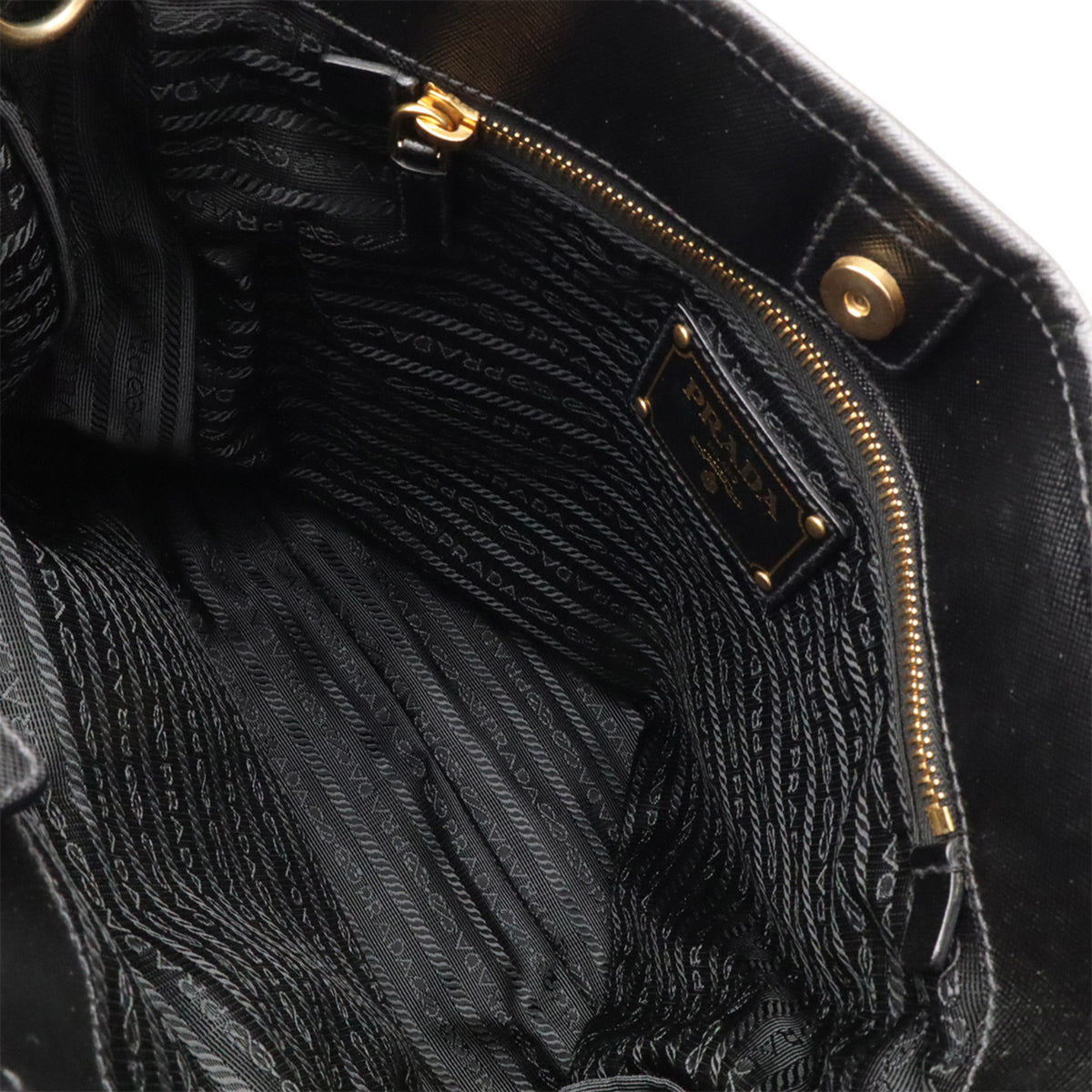 Prada Black Nero Nylon Leather Shoulder Bag Tote Bag (Pre-Owned)