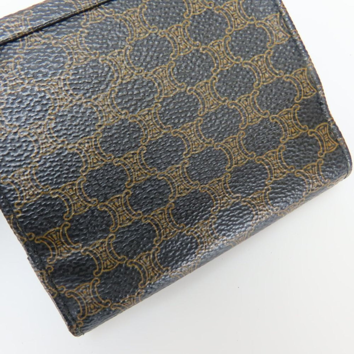 Celine Macadam Black Brown Pvc Leather Wallet (Tri-Fold) (Pre-Owned)