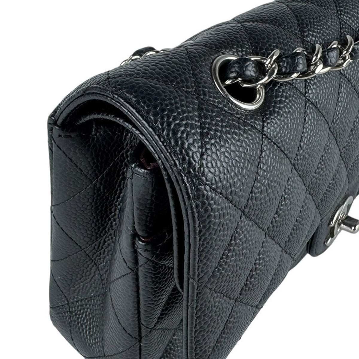 Chanel Black Grained Calfskin Shoulder Bag (Pre-Owned)