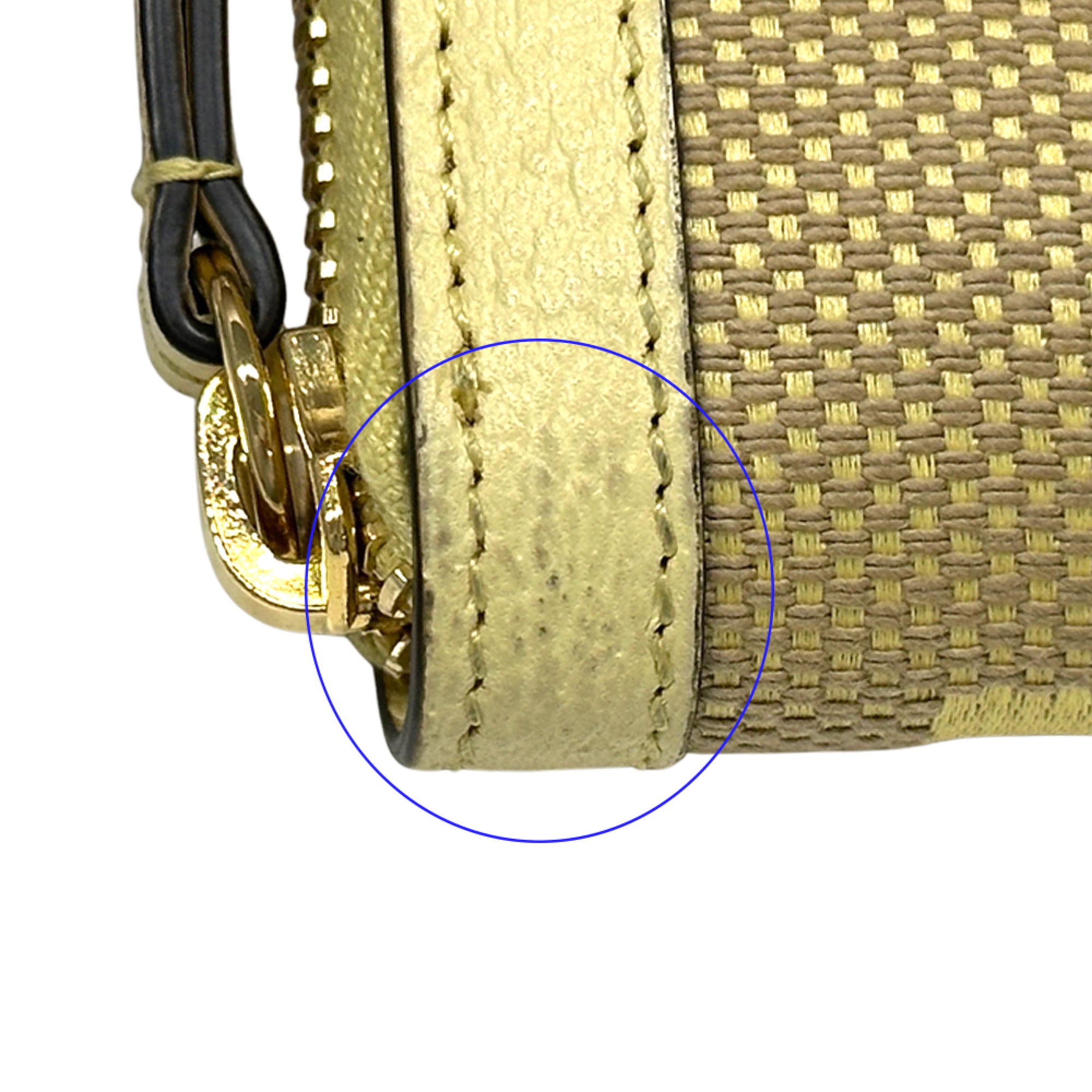 Gucci Yellow Canvas Leather Coin Purse/Coin Case (Pre-Owned)
