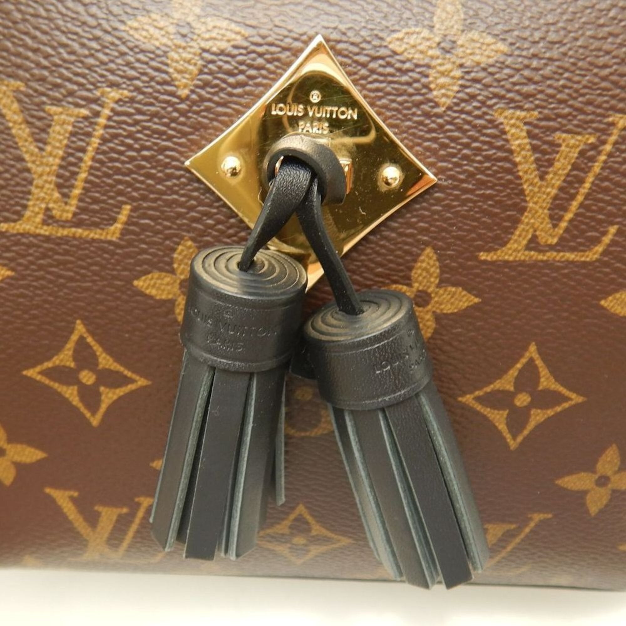 Louis Vuitton Noir Coated Canvas Leather Shoulder Bag (Pre-Owned)
