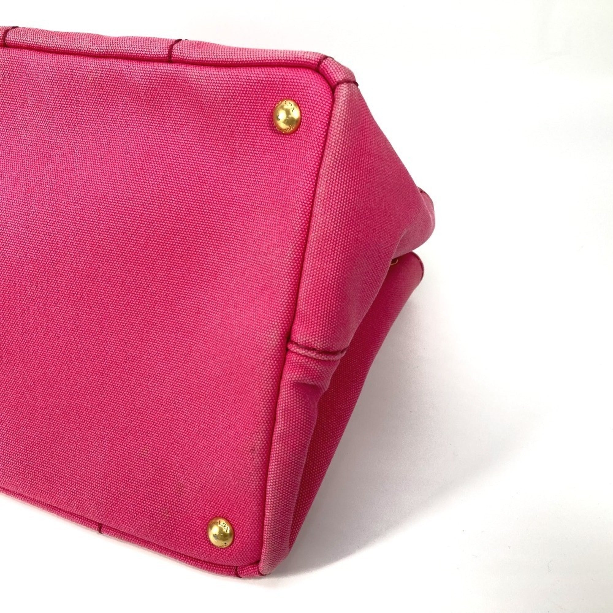 Prada Pink Canvas Handbag Tote Bag (Pre-Owned)