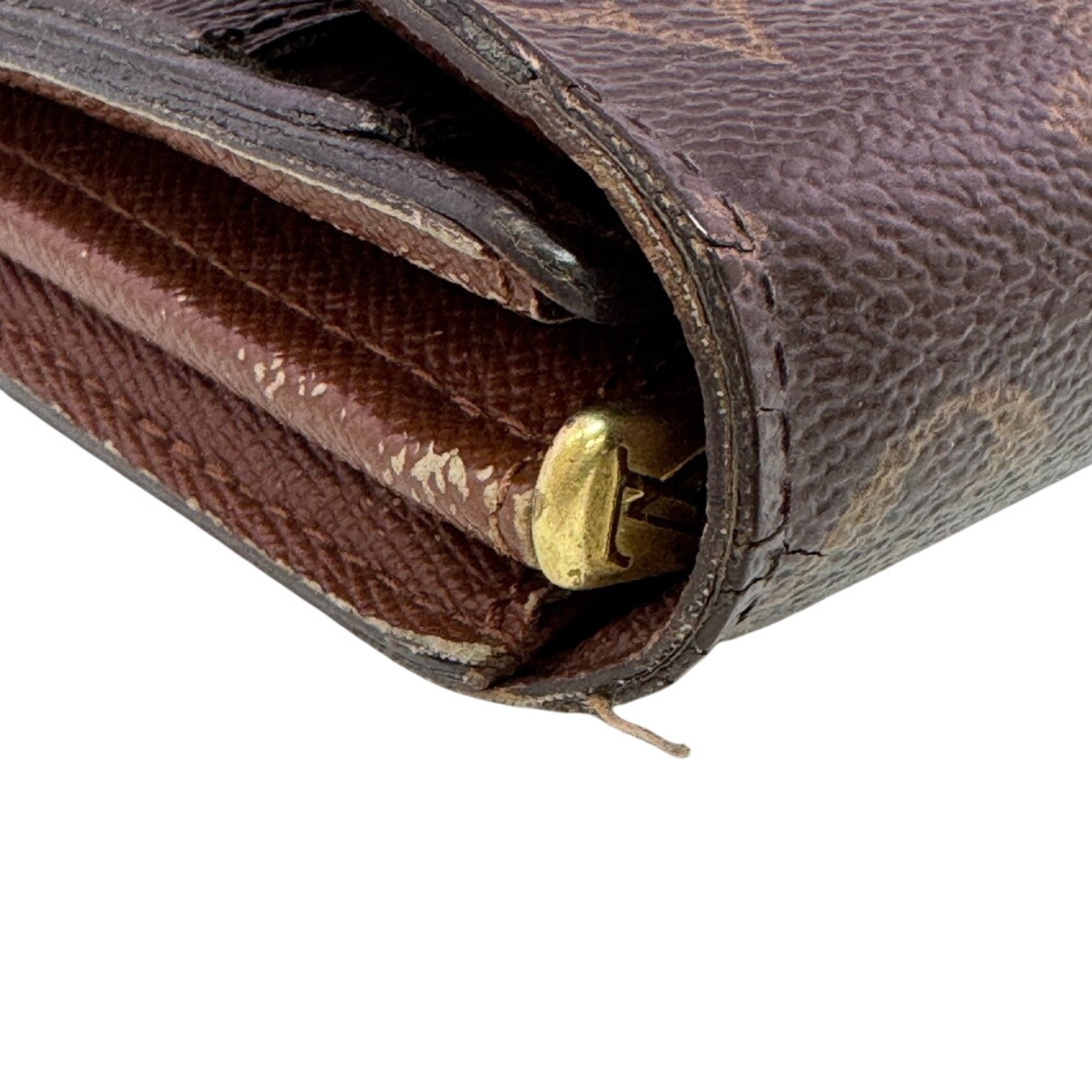Louis Vuitton Monogram Brown Leather Long Wallet (Bi-Fold) (Pre-Owned)