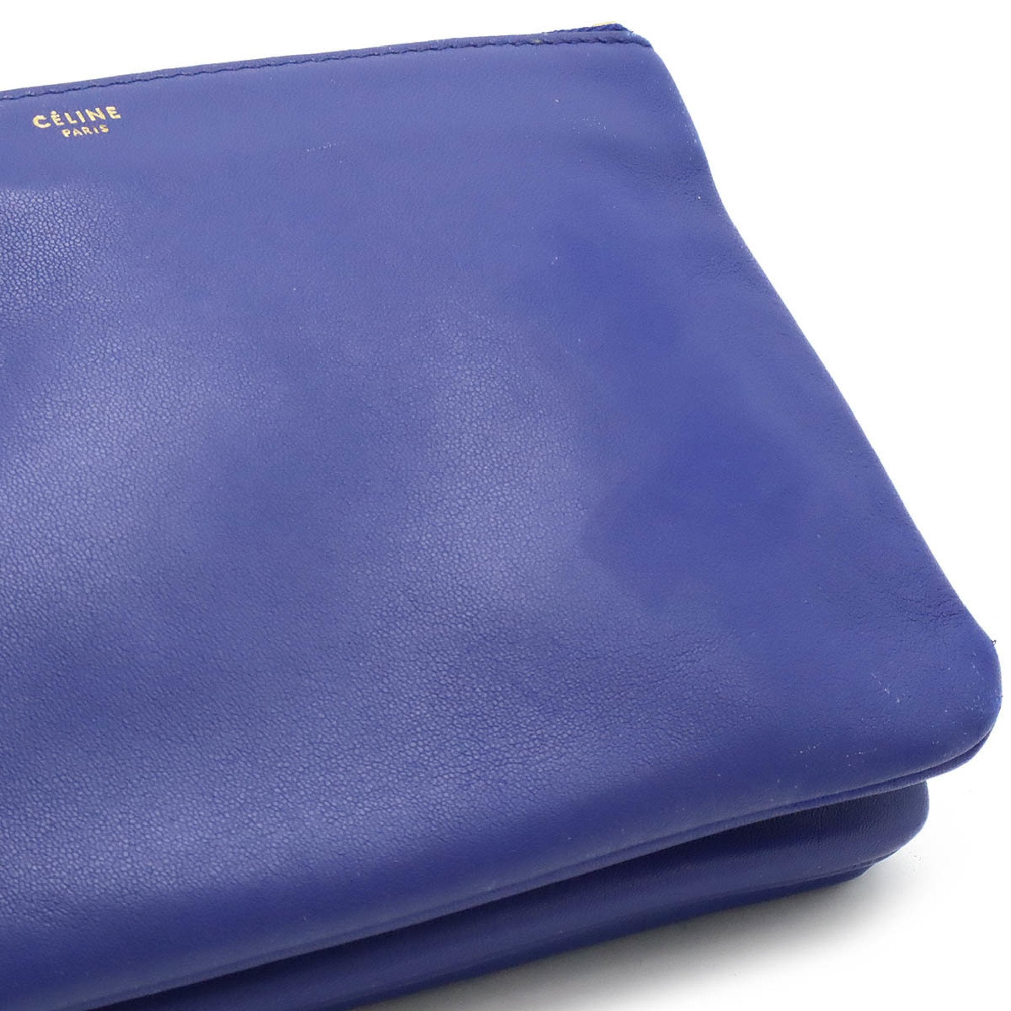 Celine Blue Leather Pochette Shoulder Bag (Pre-Owned)