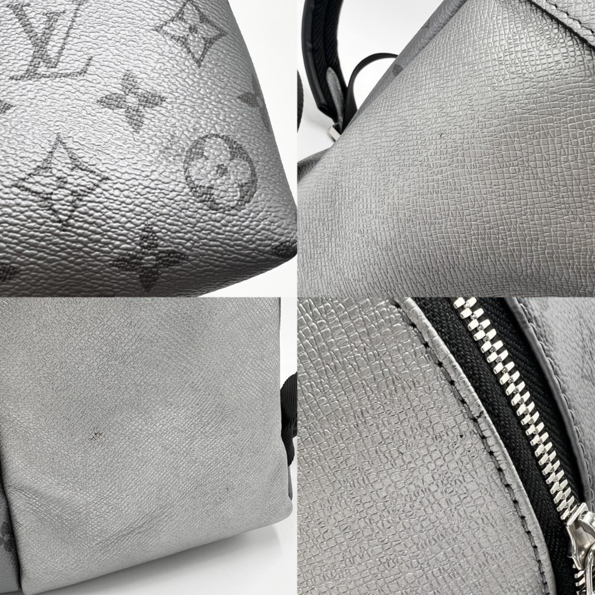 Louis Vuitton Taiga Metallic Gray Monogram Eclipse Backpack (Pre-Owned)