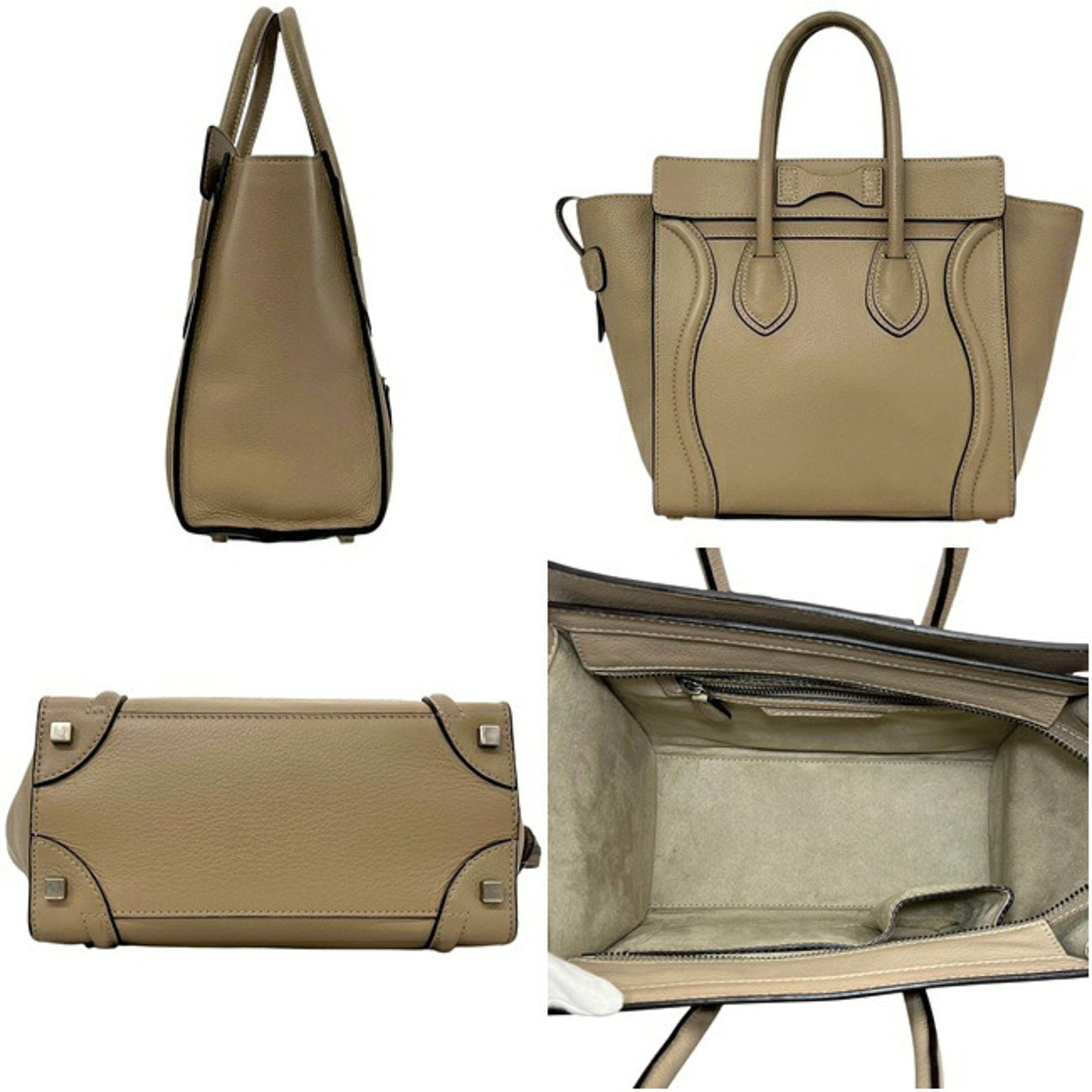 Celine Beige Leather Tote Bag (Pre-Owned)