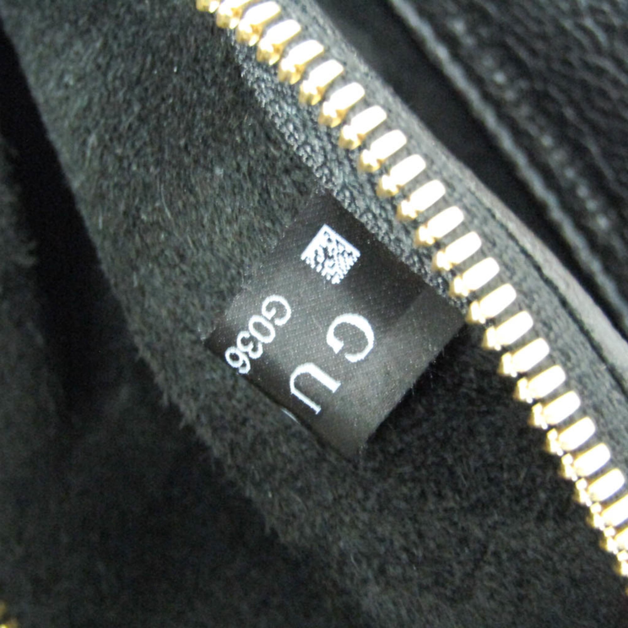 Gucci Black Leather Shoulder Bag Tote Bag (Pre-Owned)