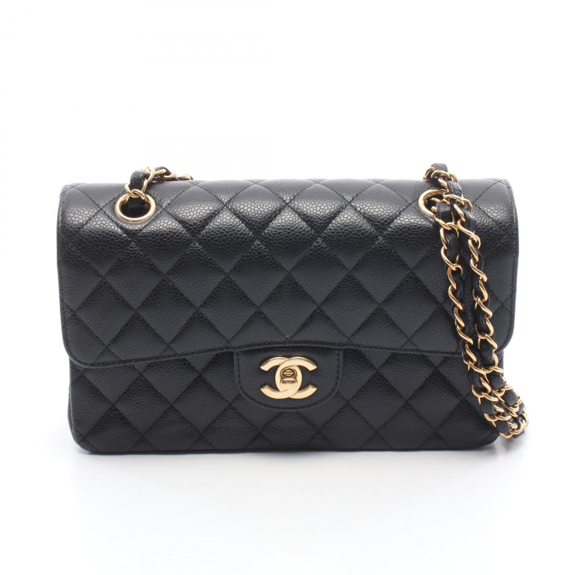 Chanel Black Grained Calfskin Handbag Shoulder Bag (Pre-Owned)