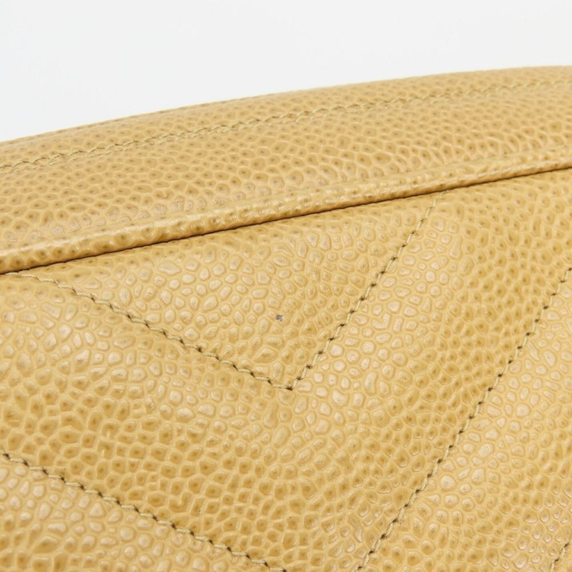 Chanel Beige Gold Grained Calfskin Shoulder Bag (Pre-Owned)