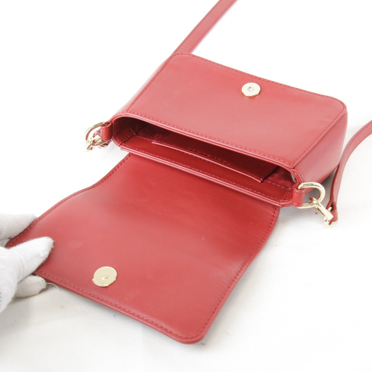 Tory Burch Red Color Leather Shoulder Bag (Pre-Owned)