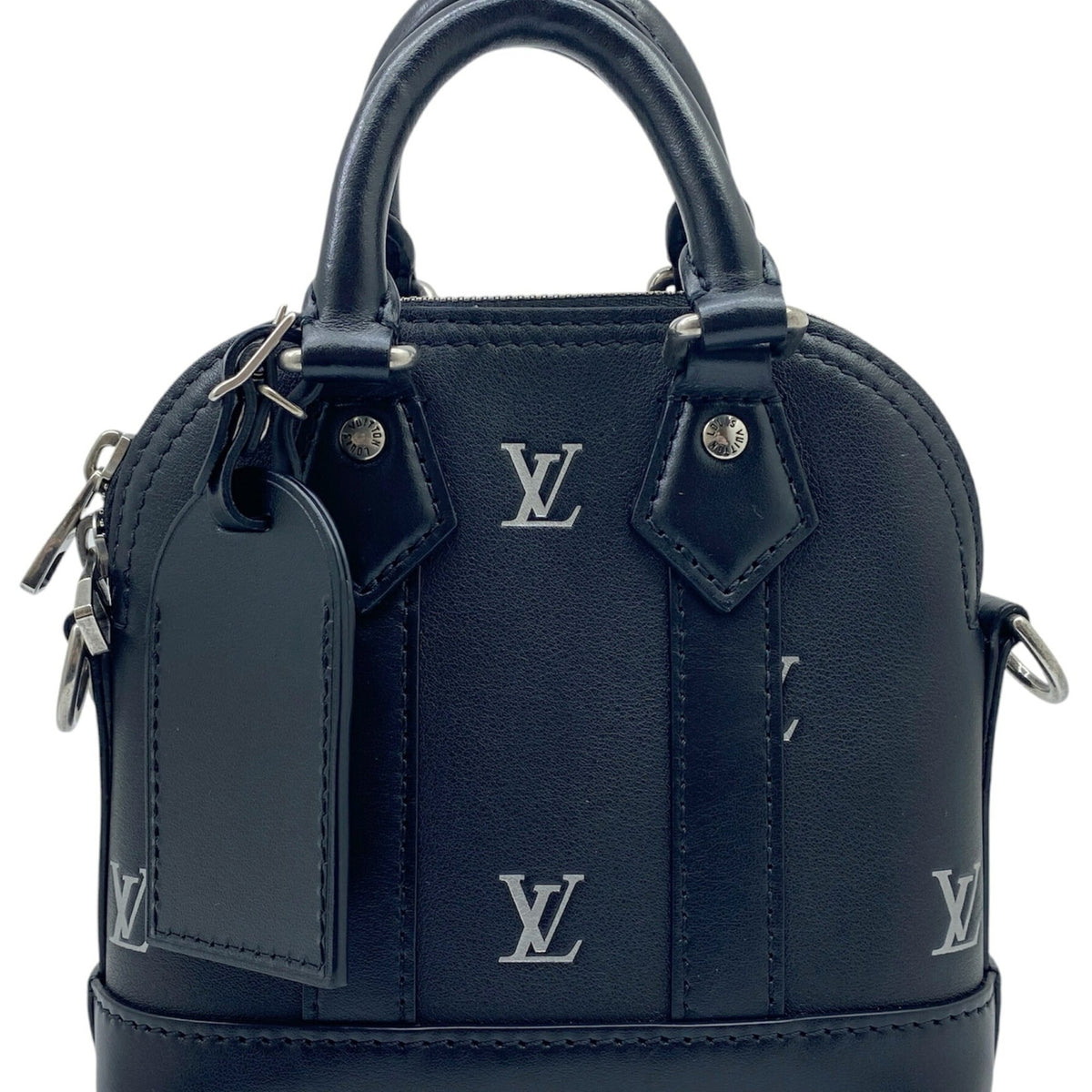 Louis Vuitton Black Leather Handbag Shoulder Bag (Pre-Owned)