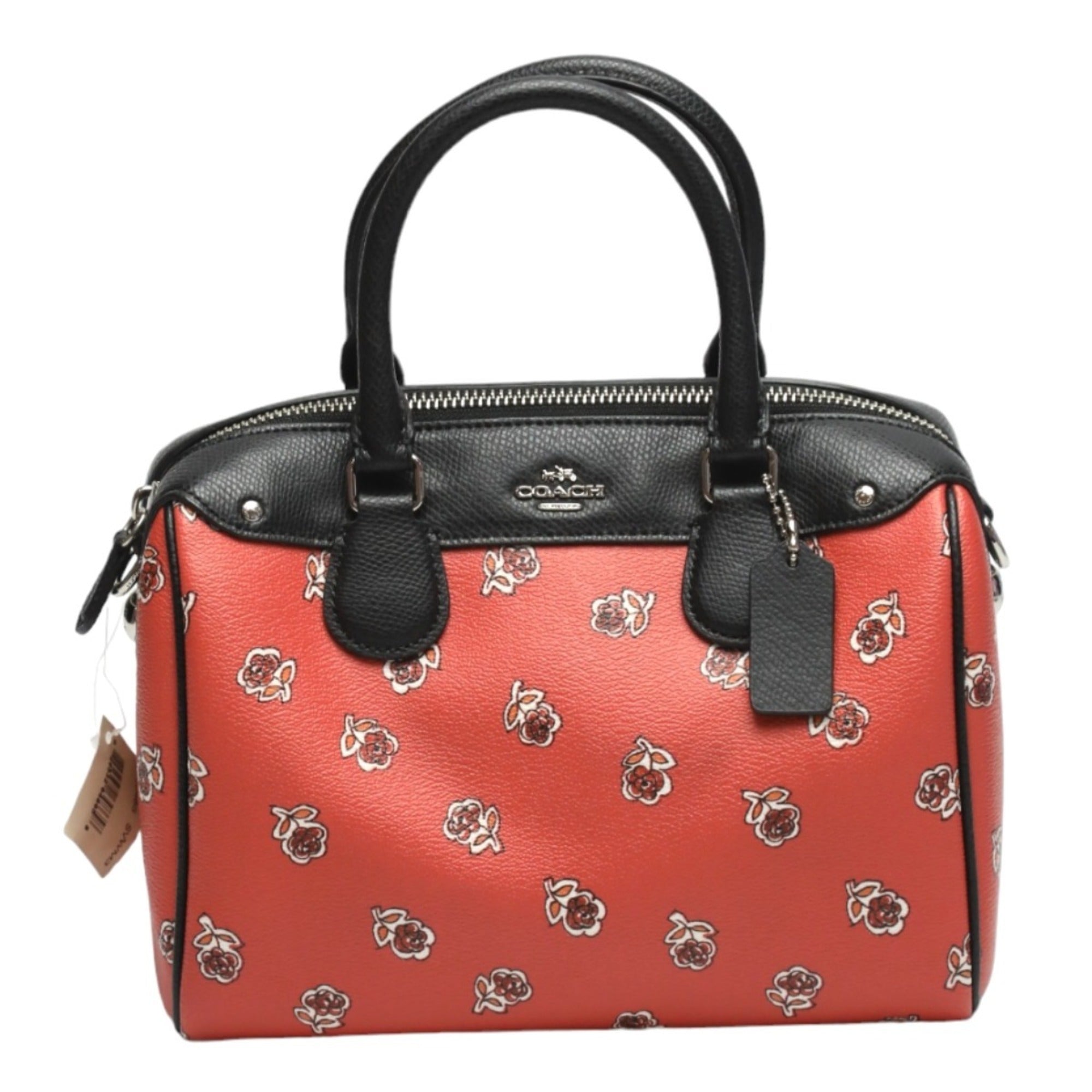 Coach Black Orange Leather Handbag Shoulder Bag (Pre-Owned)