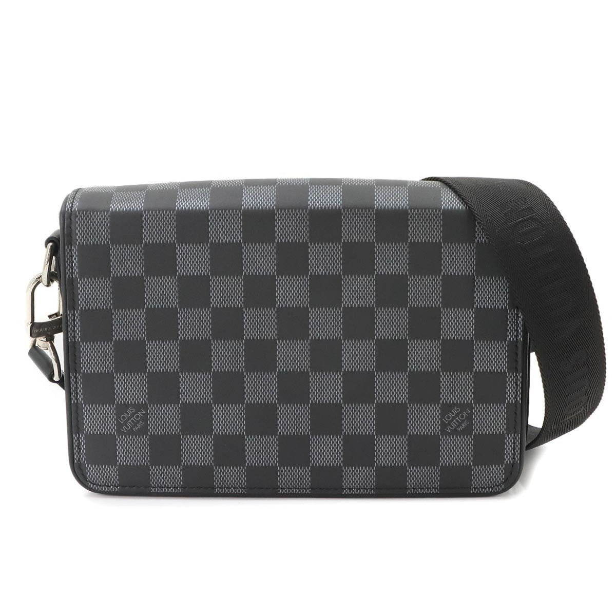 Louis Vuitton Black Damier Canvas Infini Silver Damier Canvas Messenger Bag Shoulder Bag (Pre-Owned)