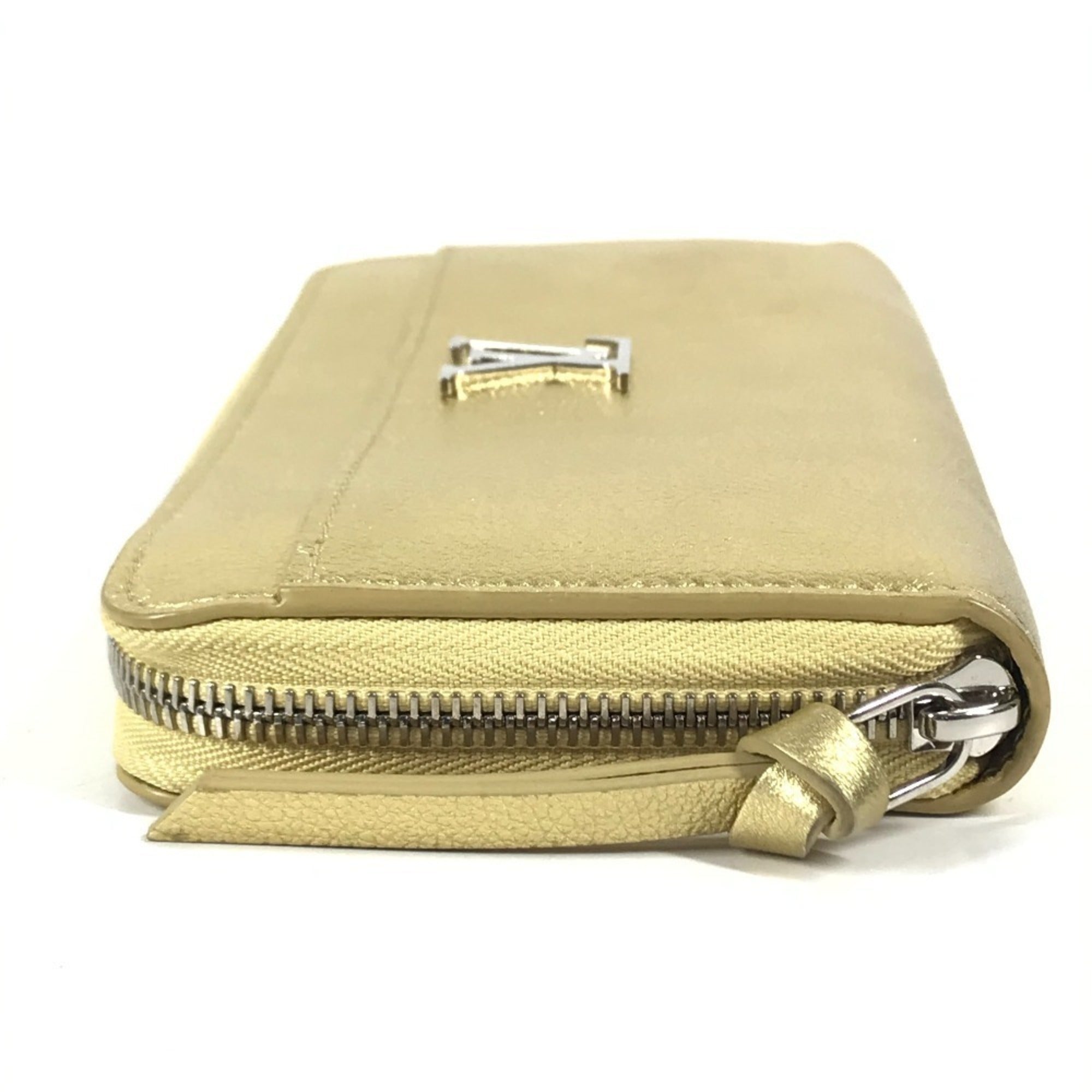 Louis Vuitton Gold Leather Long Wallet (Bi-Fold) (Pre-Owned)