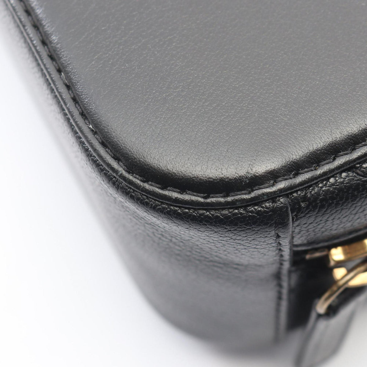 Chanel Black Leather Handbag Shoulder Bag Vanity Bag (Pre-Owned)