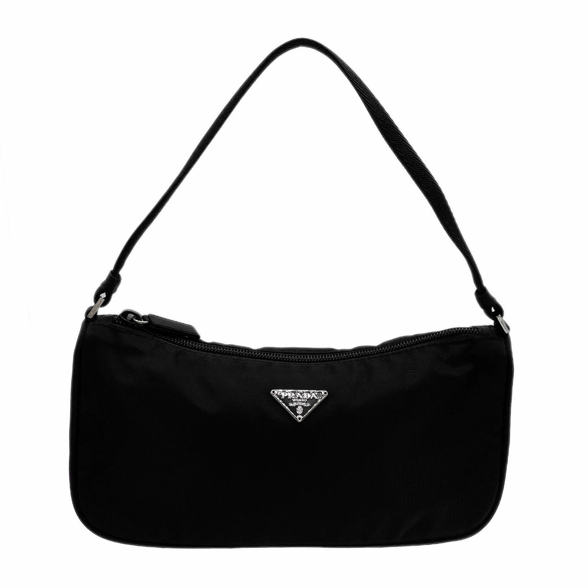 Prada Black Nylon Leather Handbag (Pre-Owned)